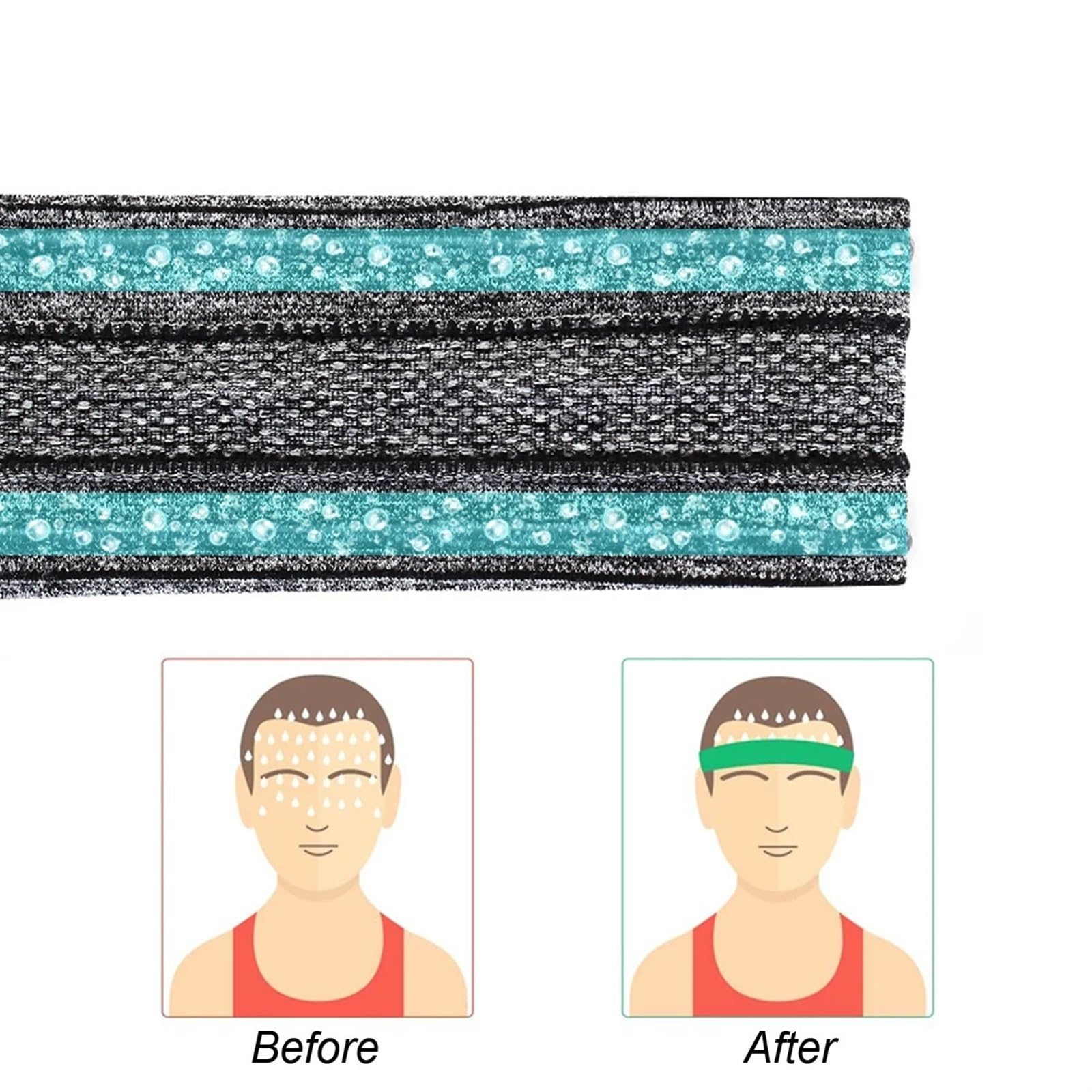 Cinta Pelo Deporte Breathable Yoga Hair Ribbon Sweatband Head Gym Fitness Sports Headbands Running Hair Tape Ribbon Elastic Hair Band Women Men(Sweatband 3pcs C)