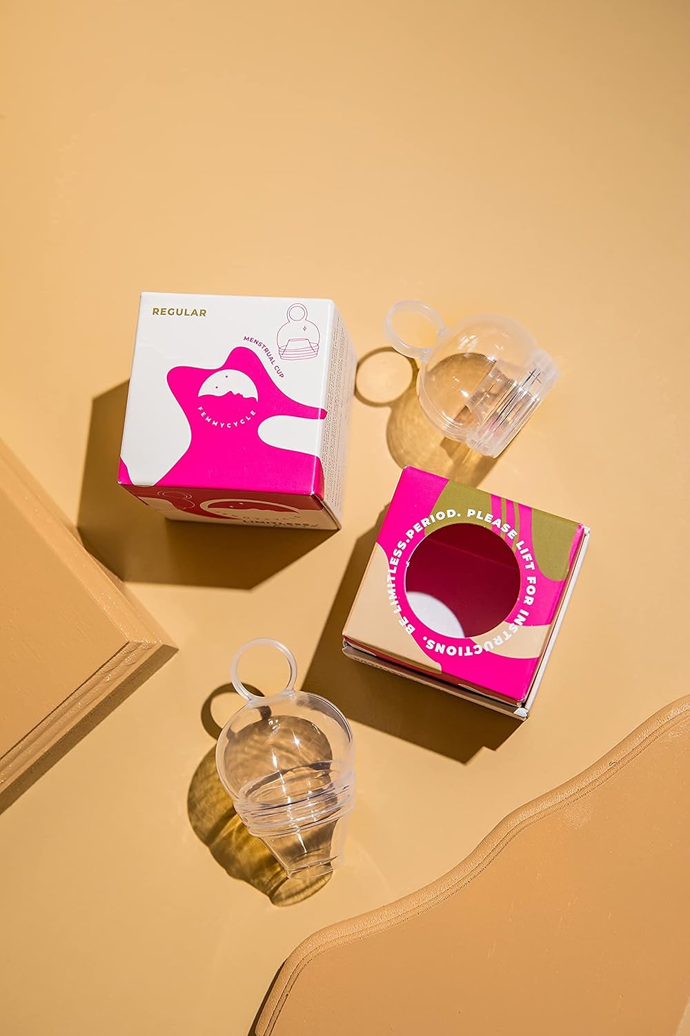 FemmyCycle Reusable Menstrual Cup - Soft Silicone Period Cup, Reduces Cramping, No Leak Custom Flex Fit, Vegan-Friendly, 12 Hour Protection (Regular) : Health & Household