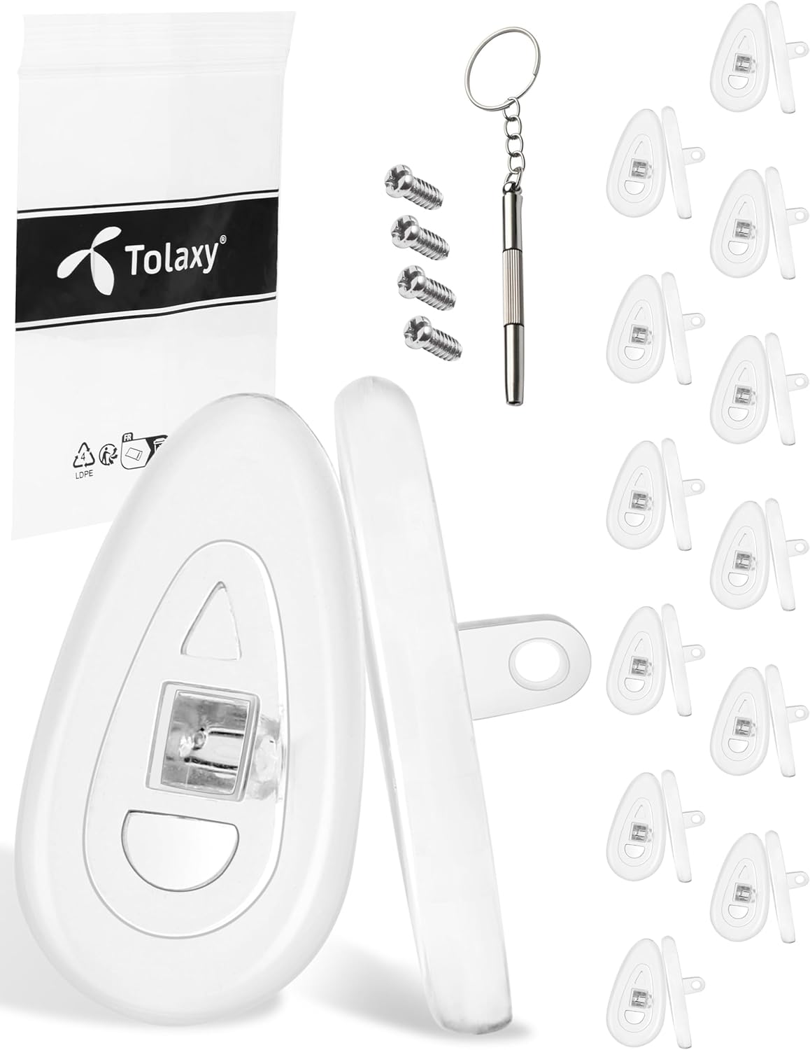 12 Pairs Screw-in Eyeglass Nose...