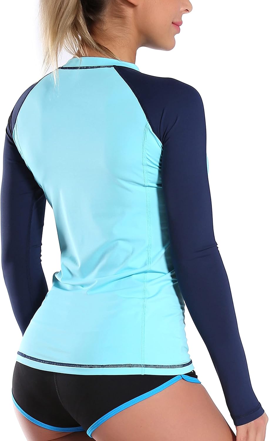 BUBBLELIME Long Sleeve UPF 50+ Sun Protection Rashguard for Women Swim Shirts Surfing Swimwear Swim Top Swimsuit