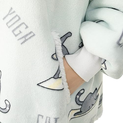 Miniatura 4 de Angelhood Manta con capucha, súper suave, cálida, de gran tamaño, manta de franela Sherpa con bolsillo gigante para hombres, mujeres, adolescentes y