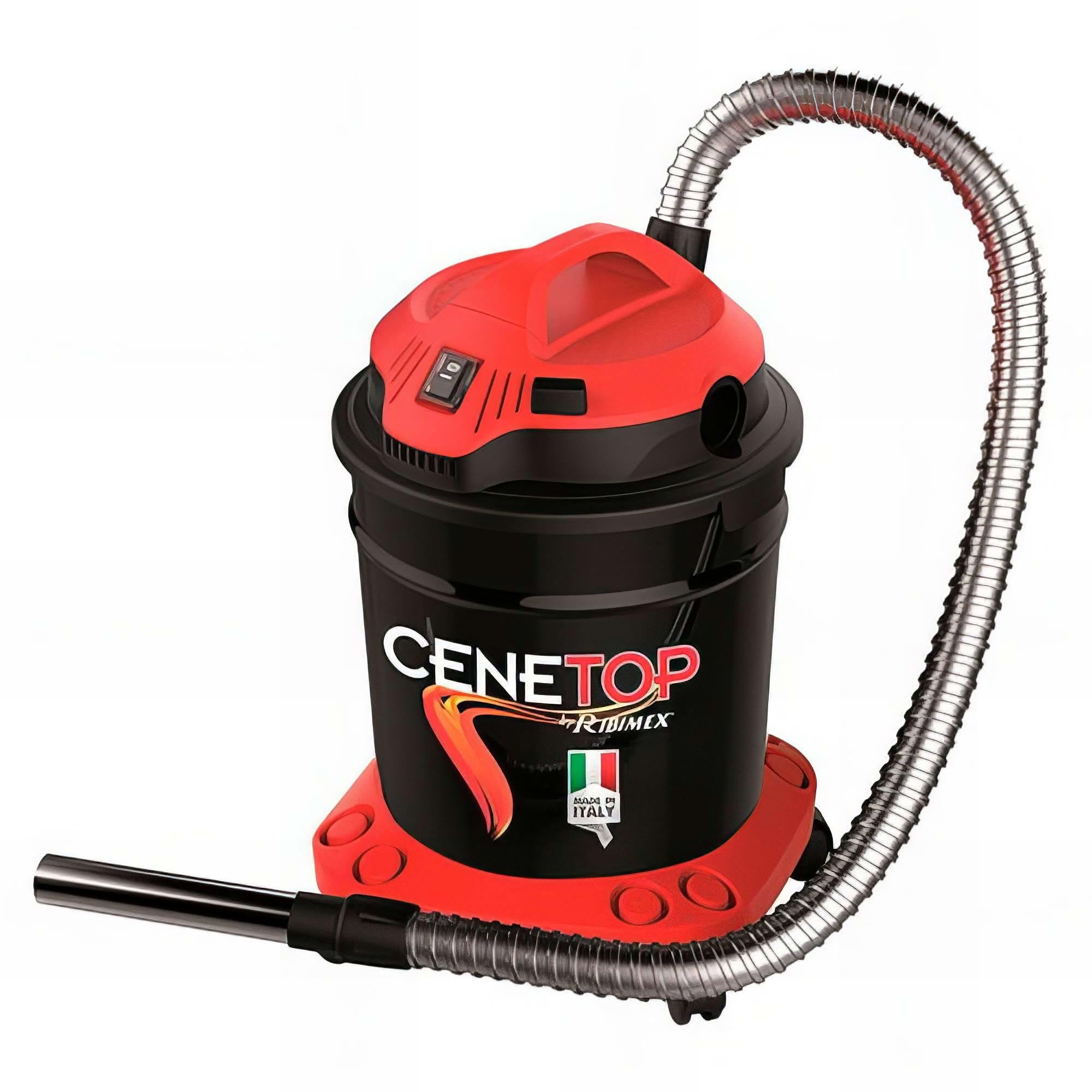Ribimex Cenetop Pro Aschesauger 1200 W mit automatischer Filterreinigung, Blasfunktion und waschbarem HEPA-Filter, 18 L Metallbehälter, 17 kPa Saugleistung – ideal für Kamin, Ofen und Grill – PRCEN012