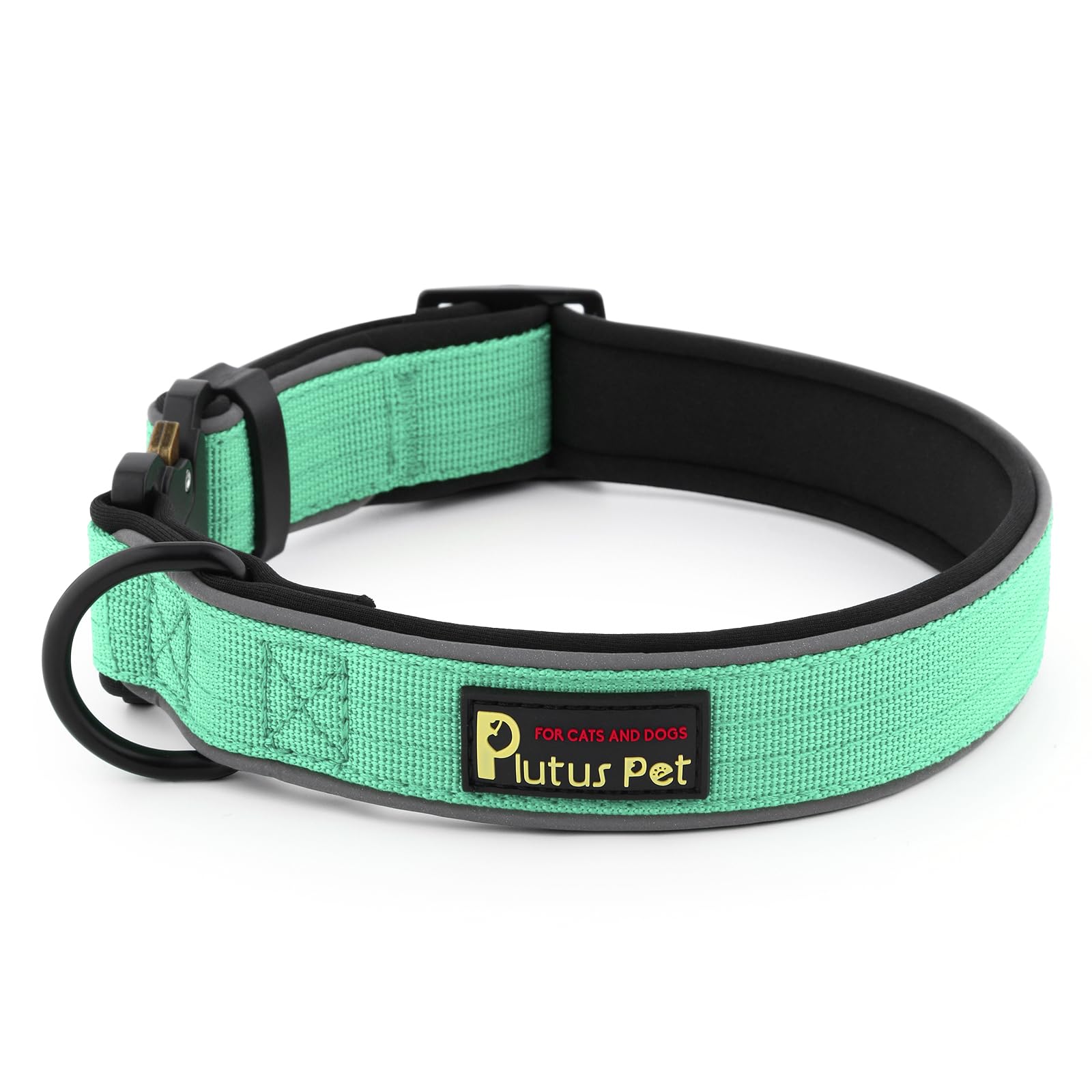 Plutus Pet Tactical Dog Collar, Reflective, Adjustable Heavy Duty Dog Collar, Soft Padded and Comfortable