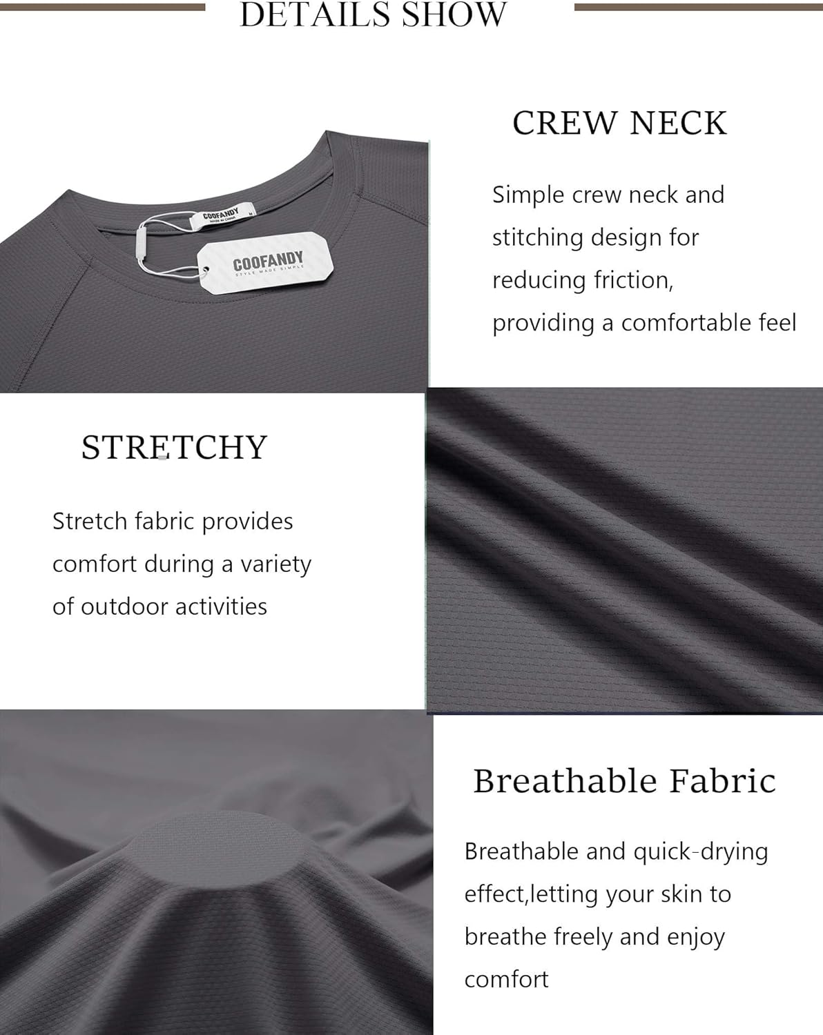 COOFANDY Mens Swim Shirt Short Sleeve UPF 50+ Sun Protection Shirt Rah Guard Athletic Quick Dry T Shirts - Image 5