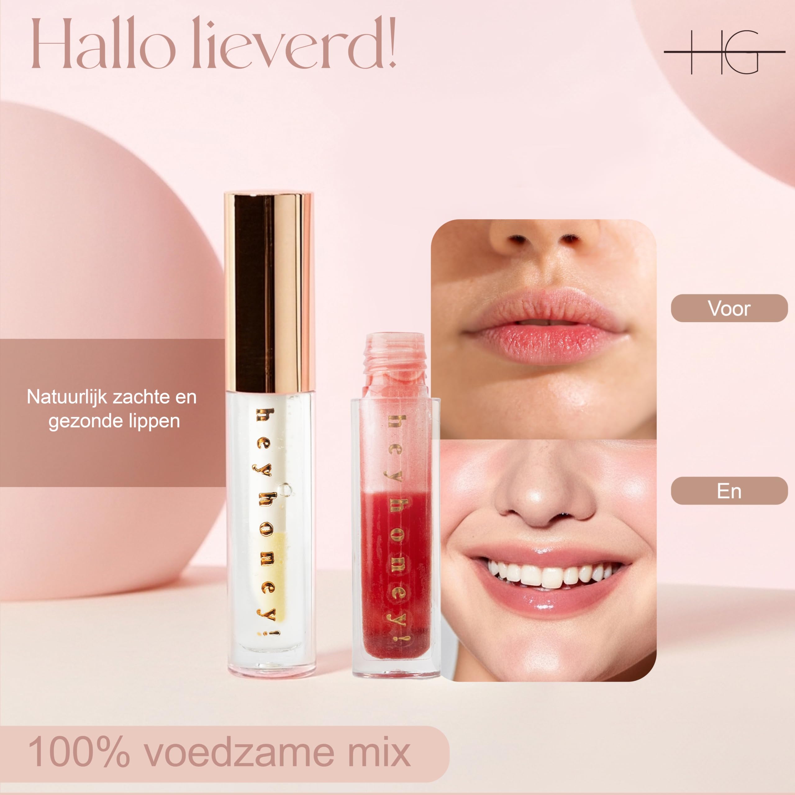 Duo Labbra rosse lucide – HeyHoney Miele Lip Plumping & Siero nutriente (10 ml) + HeyHoney - Olio per labbra colorato di anguria con acido ialuronico, oli vegetali e SPF (10 ml)