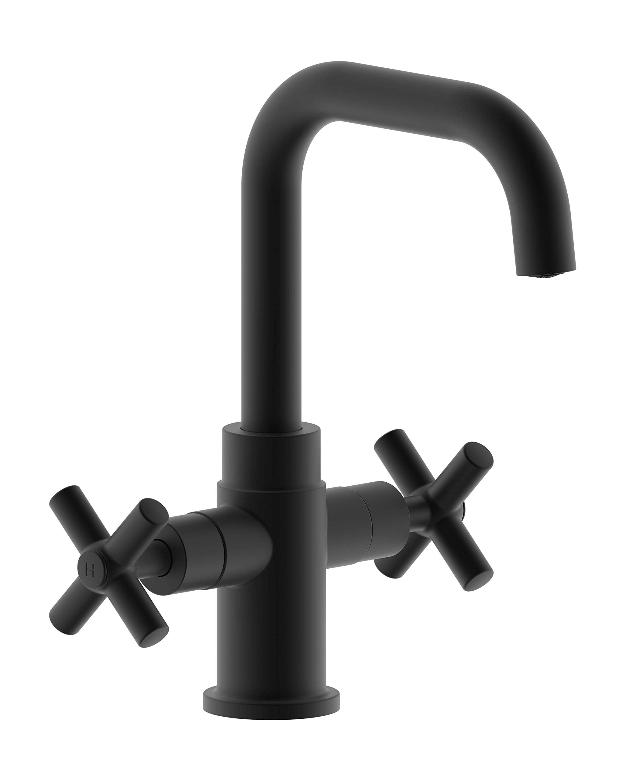 Duttao DF-1265CCH-MT 2 Handle Single Hole Bathroom Sink Faucet, Solid brass and copper construction, Certify to Comply with UPC, IPC, NSF61-9, AB1953, Low Lead, WaterSense certified?Matte Black Finish