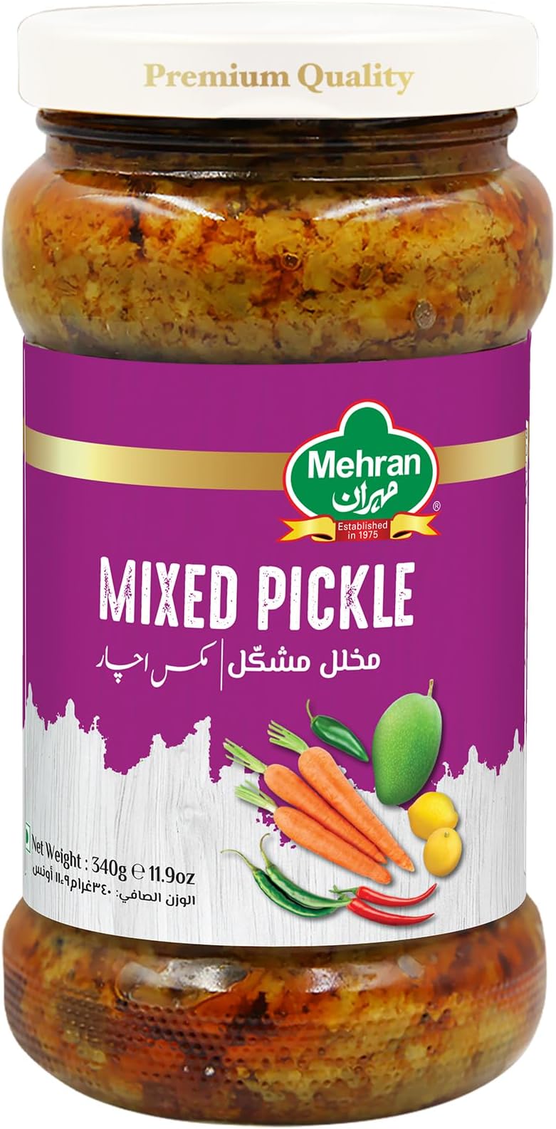 Mehran Mixed Pickle 340 gm, Multicolor