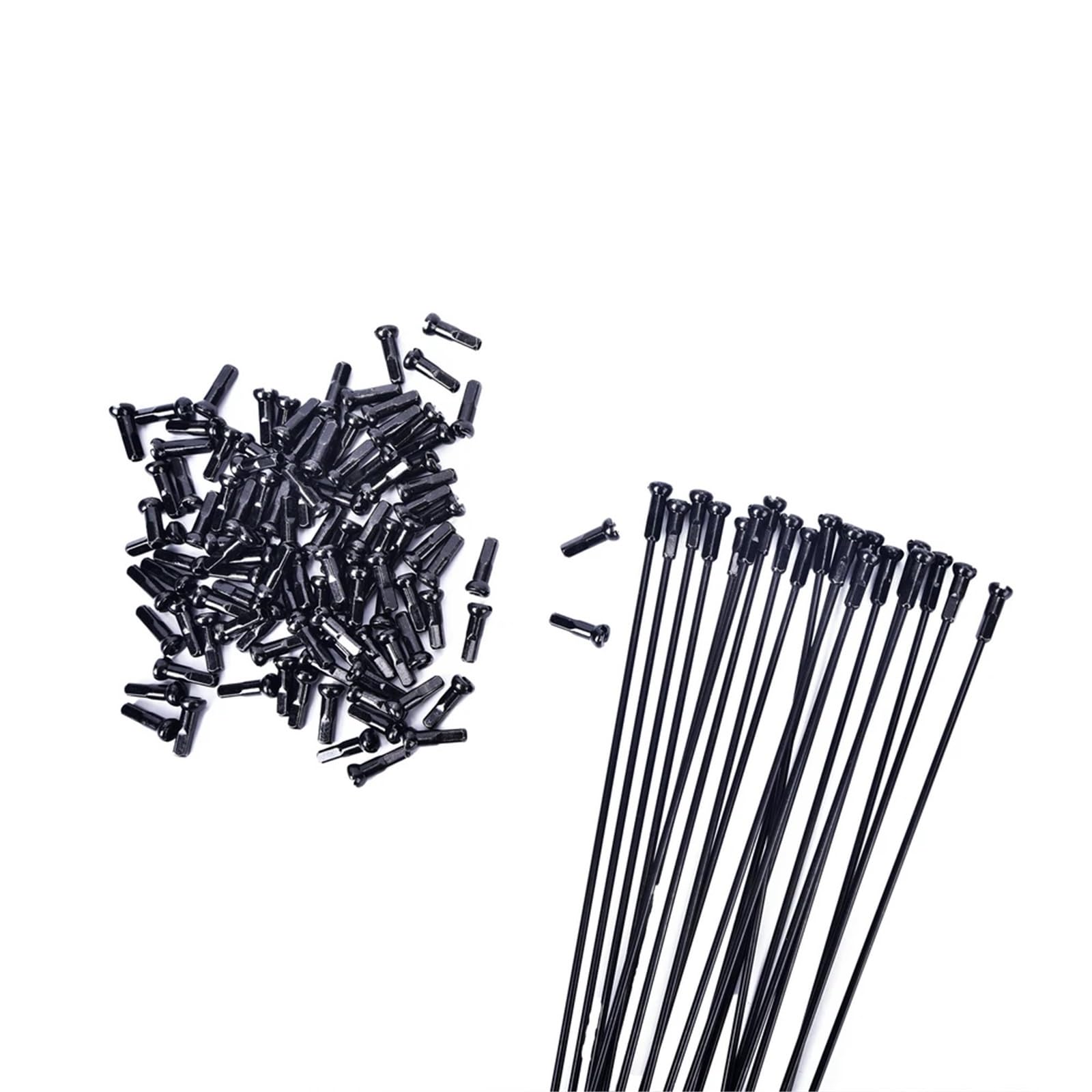 64 Stück für Fahrradspeichen 2,0 mm – J-Bend schwarze Edelstahl-Speichen mit Nippeln – Ersatzradspeichen für Mountainbike, Rennrad & Hybrid-Fahrräder – langlebiges gerades Speichen Set für Radsatz