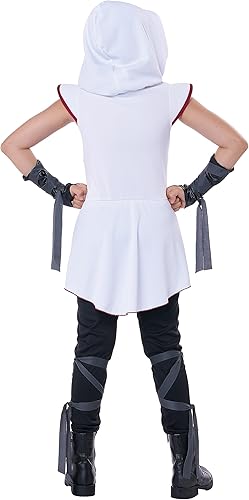 Miniatura 4 de Disfraz de ninja blanco para niña, talla M, Negro, Blanco