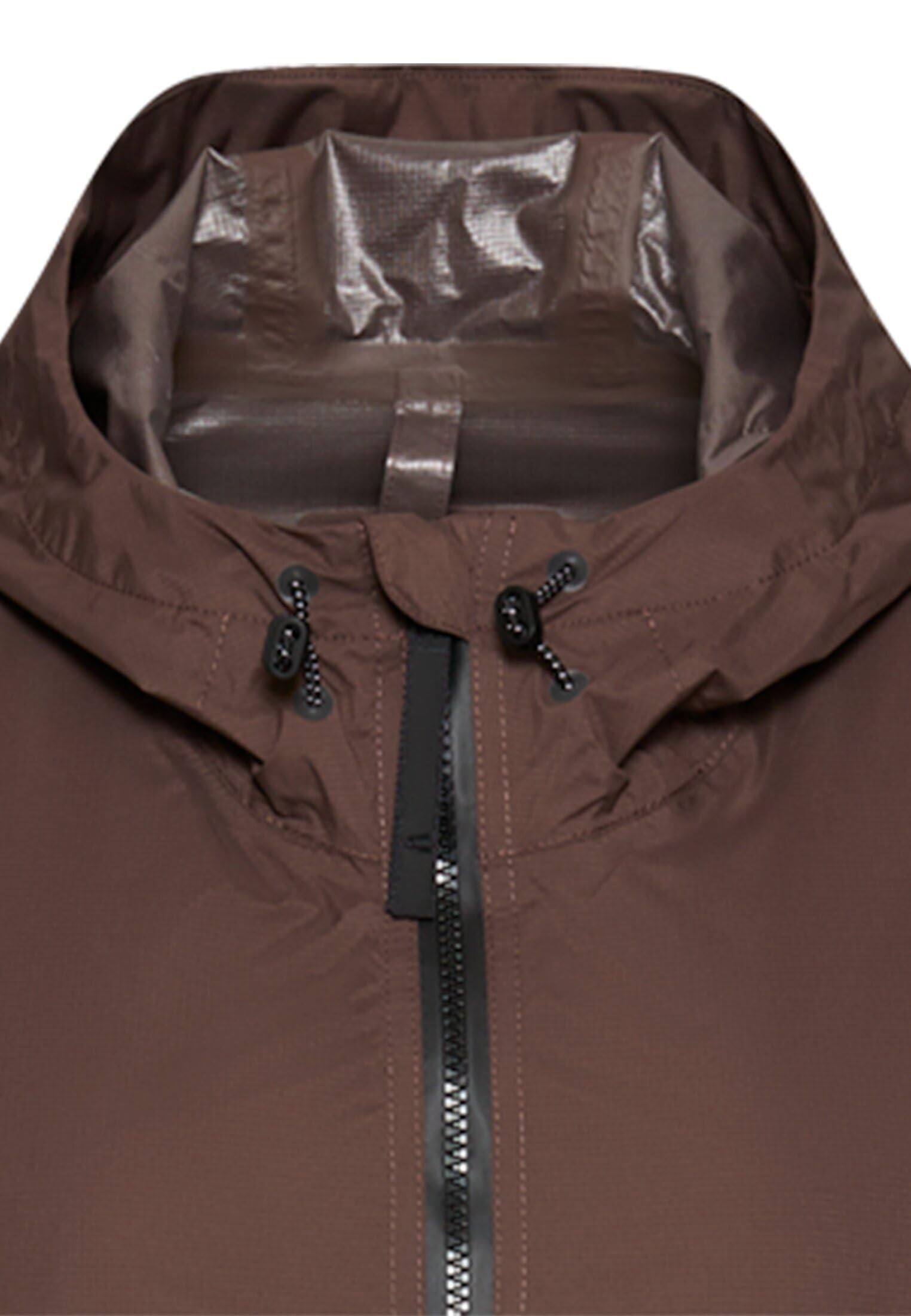 camel active Damen Regenmantel mit Kapuze | teXXXactive® wasserabweisender Mantel mit verstellbarer Kapuze im Oversized Fit