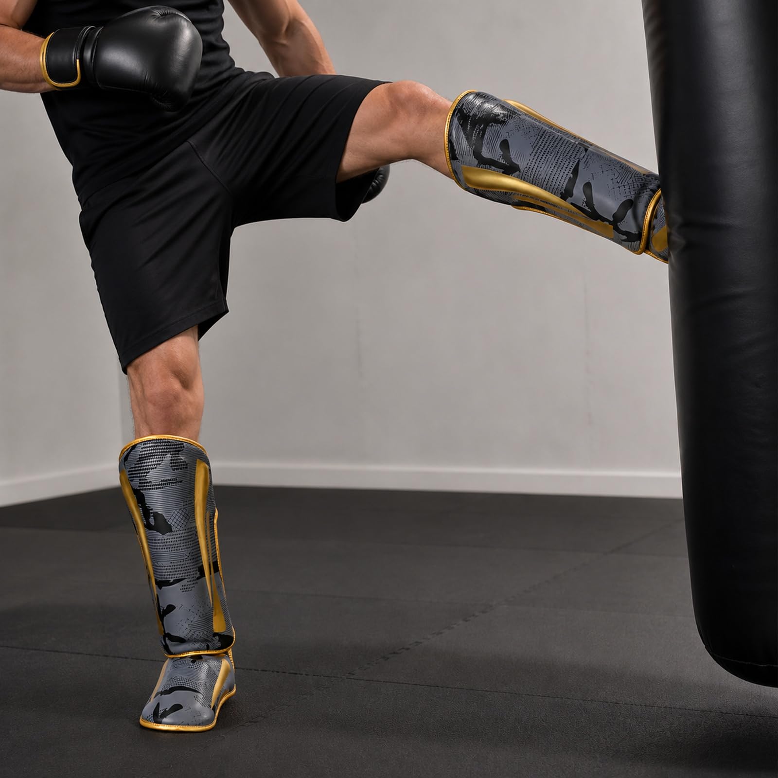 Piedi Protezione Shin Guard,Parastinchi Piedi Protezione Shin Guard,Parastinchi Karate,Regolabili,vestibilità Sicura,Comodo,per Boxe,Taekwondo,Muay Thai,Sport da Combattimento