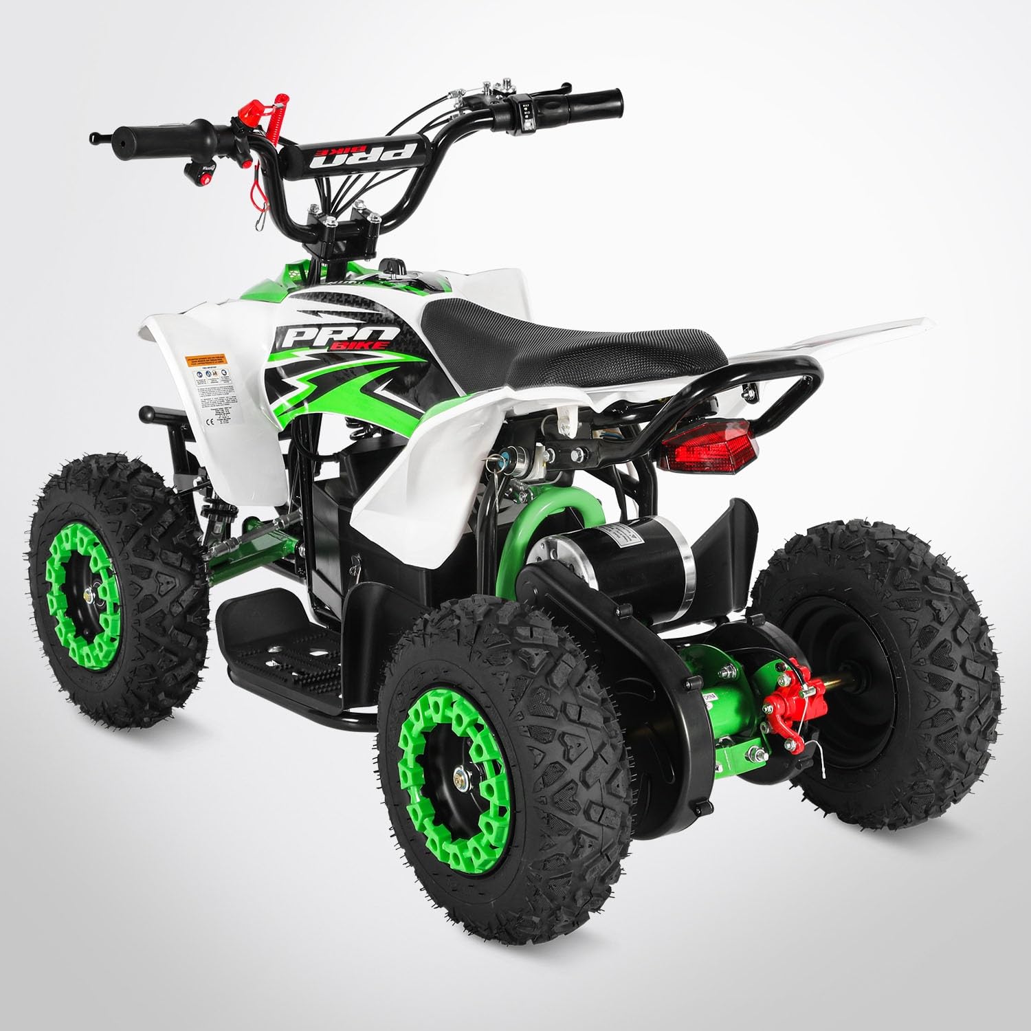 Pocket Quad TIRAX 800W - Mini Quad Enfant Électrique 800 W - Vert et blanc