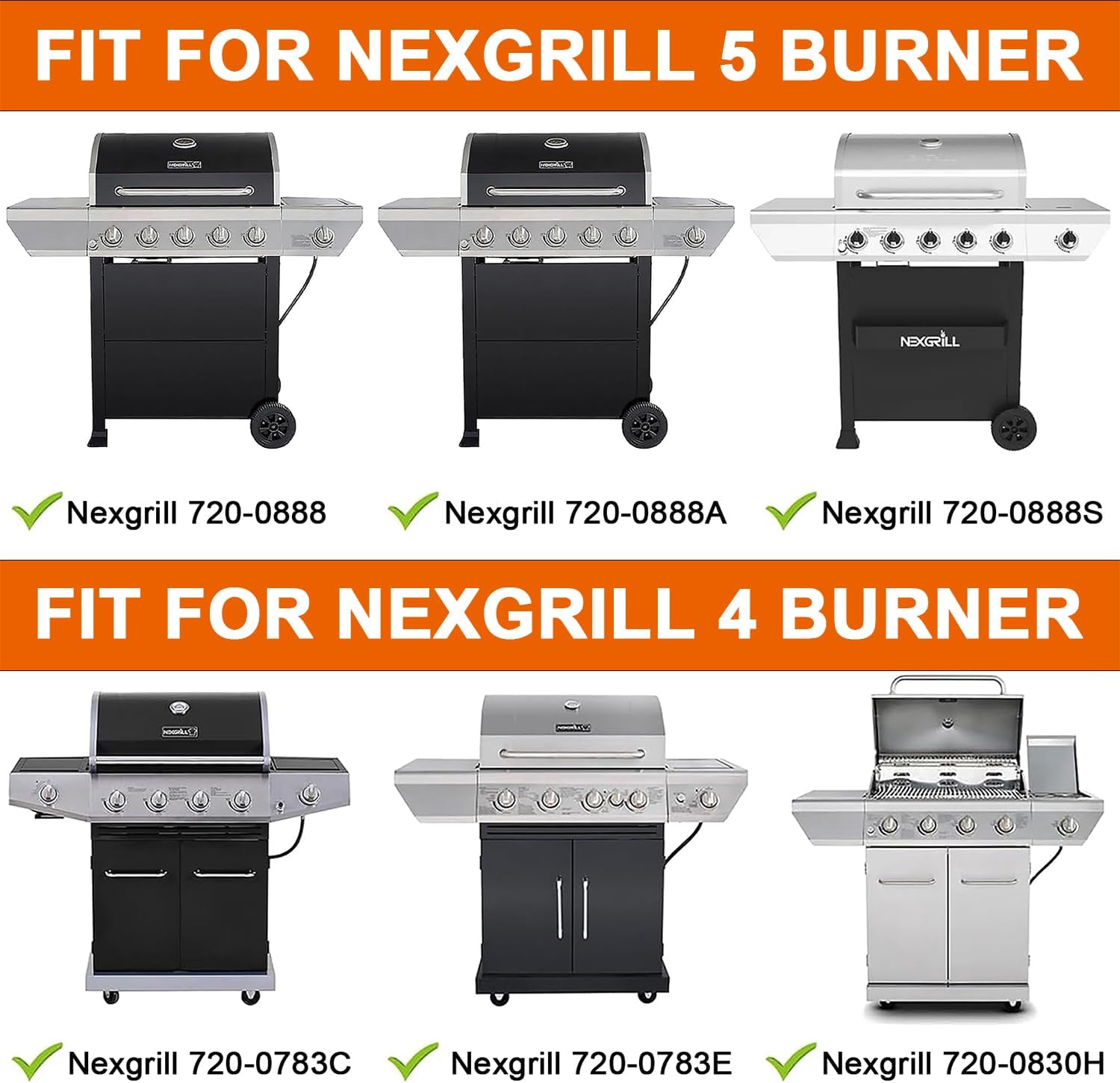 Full-Size Griddle Inserts for Nexgrill Home Depot 4 Burner & 5 Burner Grills 720-0830H 720-0830X 720-0888 720-0888N, Flat Top Griddle with Silicone Handles for Nexgrill 5 Burner 720-0882A 720-0882S