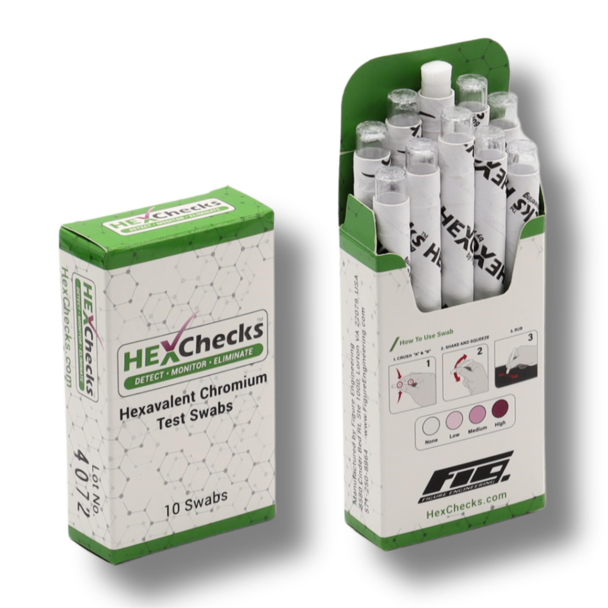 Cr(VI) Hexavalent Chromium Testing Swabs, Pack of 10