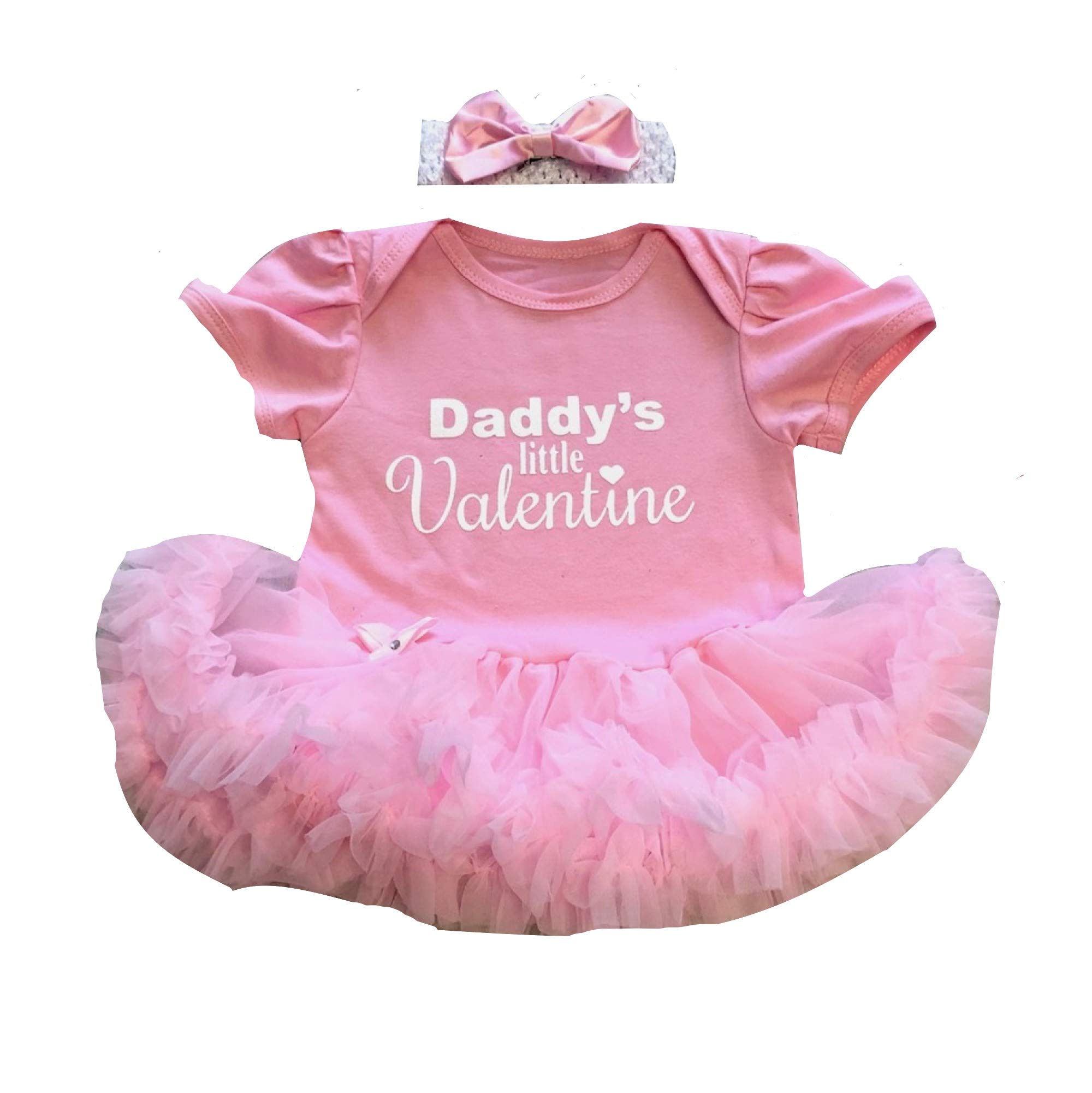 Little Secrets Present Women's Pink Little Secrets Clothing Daddy's Little Valentine Baby Girl's Tutu Romper With Headband 0-3Month