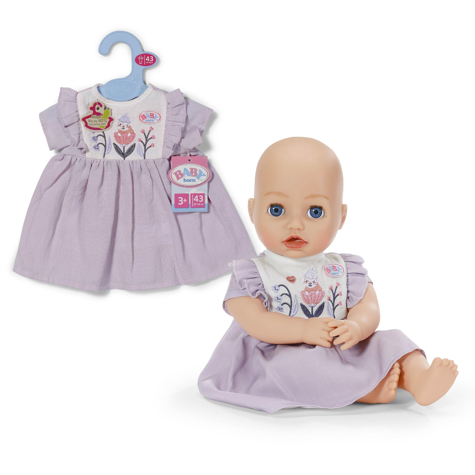 BABY born dress with embroidery in forest motif for 43cm dolls