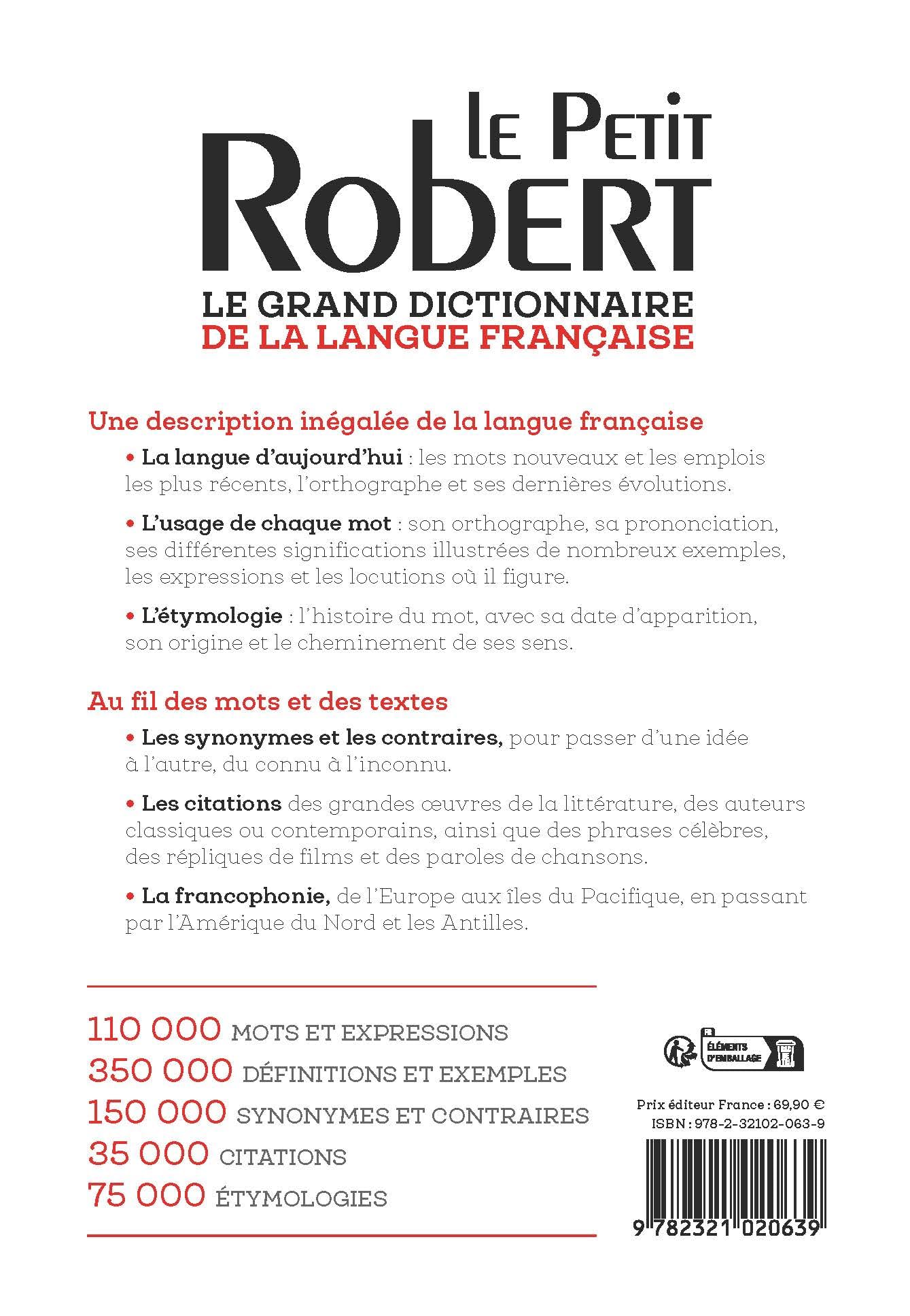 Le Petit Robert de la Langue Française. Edition 2027: Does not include access to the online dictionary (Les Dictionnaires Francais)
