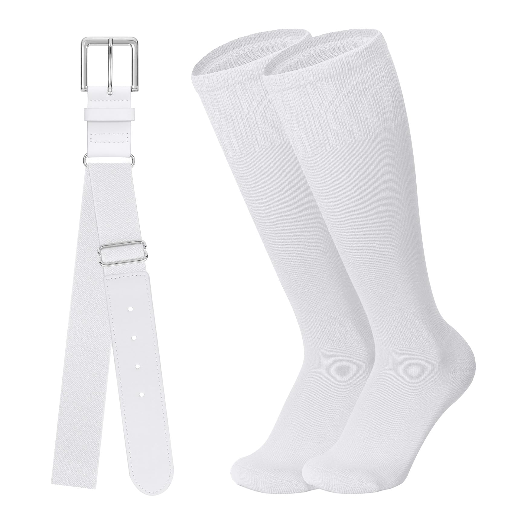 Baseball Belt and Baseball Socks Combo Set for Youth and Adult Available in 20 Colors
