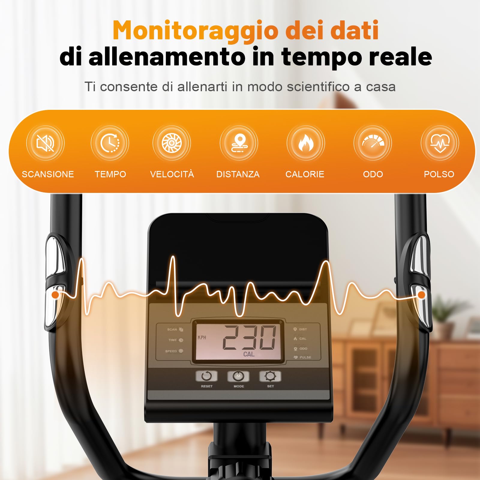 Ellittica da Casa, Ellittiche Ultra Silenzioso Resistenza Magnetica 16 Livelli, Macchina Ellittica con Volano 10kg, Passo di 45cm, App Proprietaria Monitor LCD, Capacità di Carico 150kg