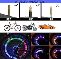 Vista 2 de YUERR - Luces LED de rueda de bicicleta 48, tapas de vástagos de válvula de neumático para bicicleta, motocicleta, impermeables, luces de radio