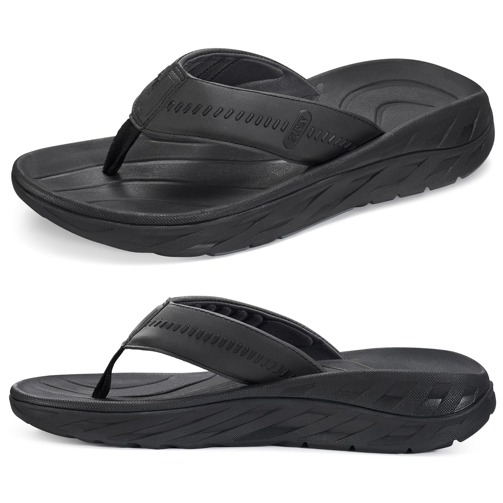 ZURIN Mens Orthotic Flip Flops Recovery Sandals Slides for Men，Comfort Thong Sandals with Plantar Fasciitis Arch Support Thick Athletic Cushion for Sports Exercise Walking Beach Indoor Outdoor — view 11