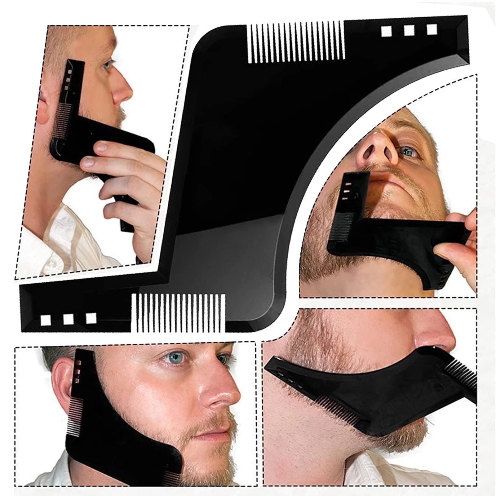 Pettine Stencil Barba,Signori pizzetto Collo Sagome per Barba Styling Tool per rasatura della barba.