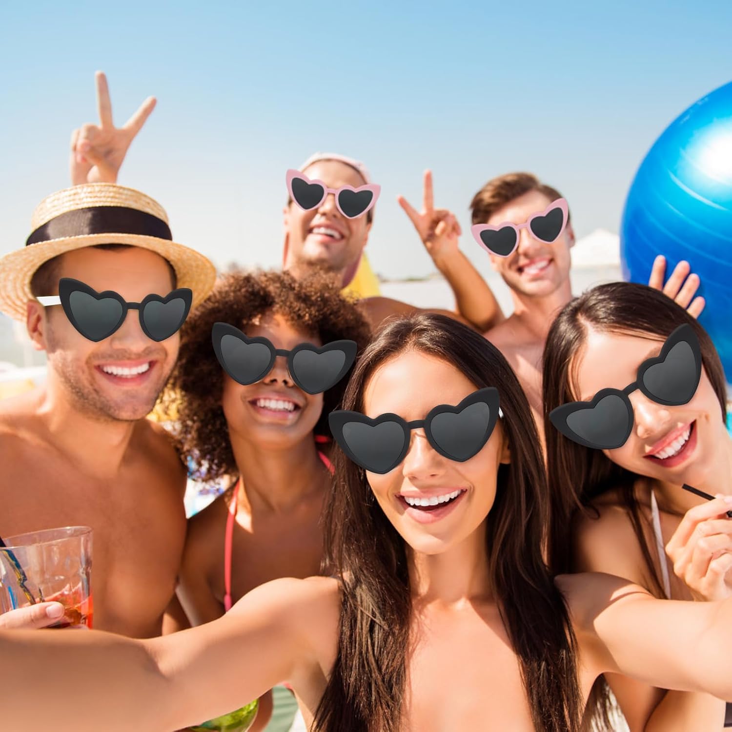 40 Sets of Heart-Shaped Sunglasses, Bulk Wedding Party Favors, Reception Gifts and Souvenirs for Guests - Image 7