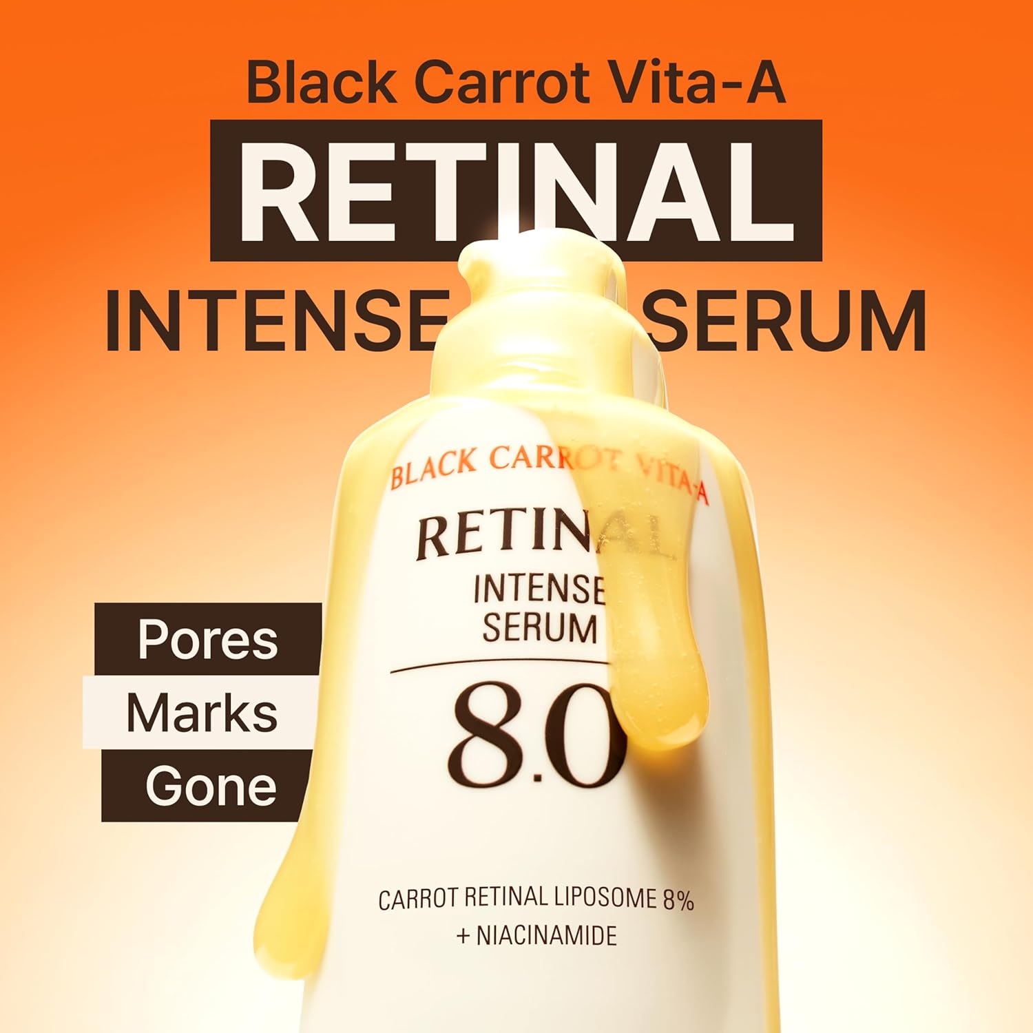 GOODAL Black Carrot VITA-A Retinal Intense Serum 8.0, Wrinkle Retinol Plumping Ampoule, Dark Spot Correcting Glow Serum, Pore Minimizing & Tightening, for Sensitive Skin, Korean Skincare, 0.68 Fl Oz - Image 2