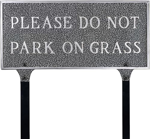 Miniatura 5 de Placa con texto en inglés "Please Do Not Park on Grass States" - No estacionar en el césped - Placa de exhibición para césped - Fácil de instalar