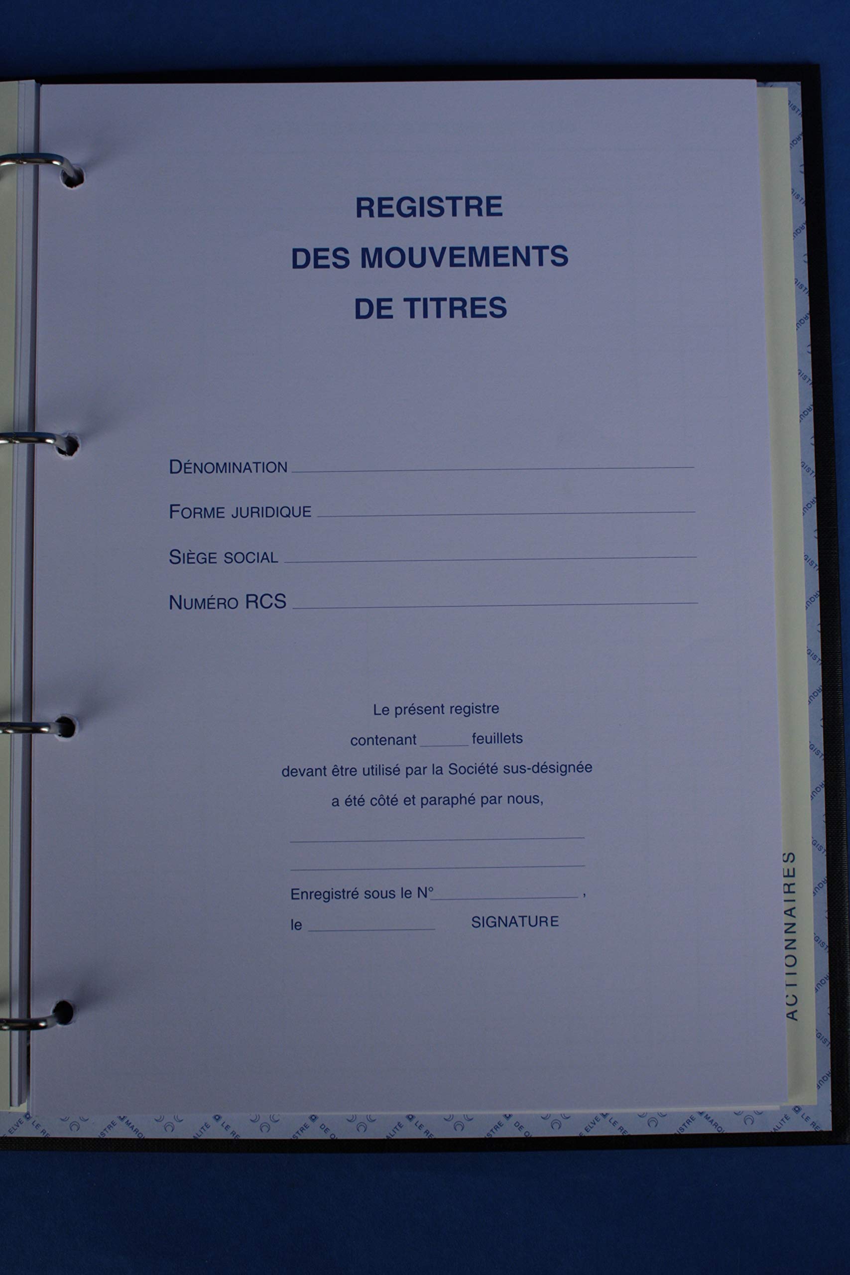 REGISTRE LEGAL DES ACTIONNAIRES