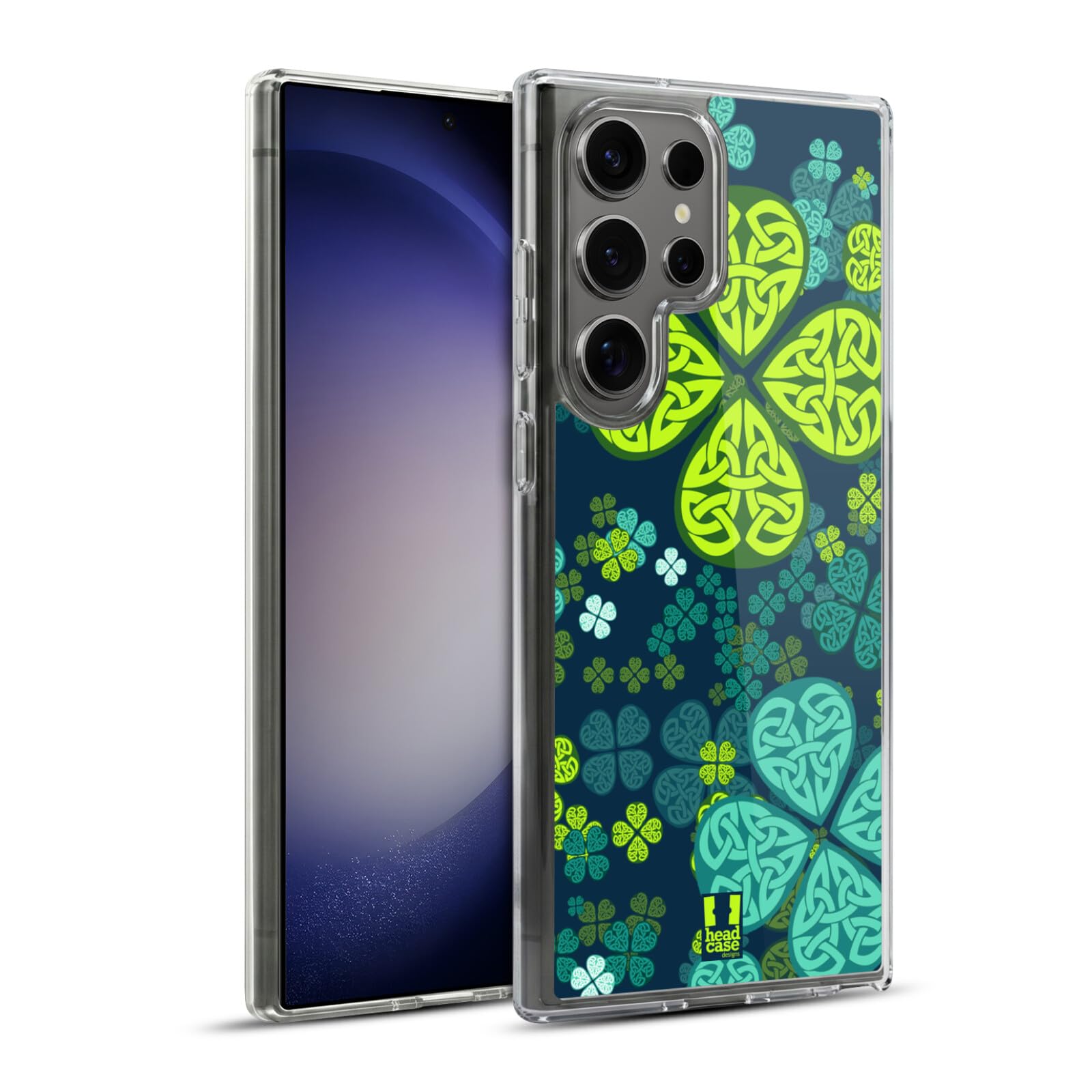 Head Case Designs Shamrock Field Celtic Shamrock Gel Case [Military Grade Protection] Compatible with Samsung Galaxy S23 Ultra 5G and Compatible with