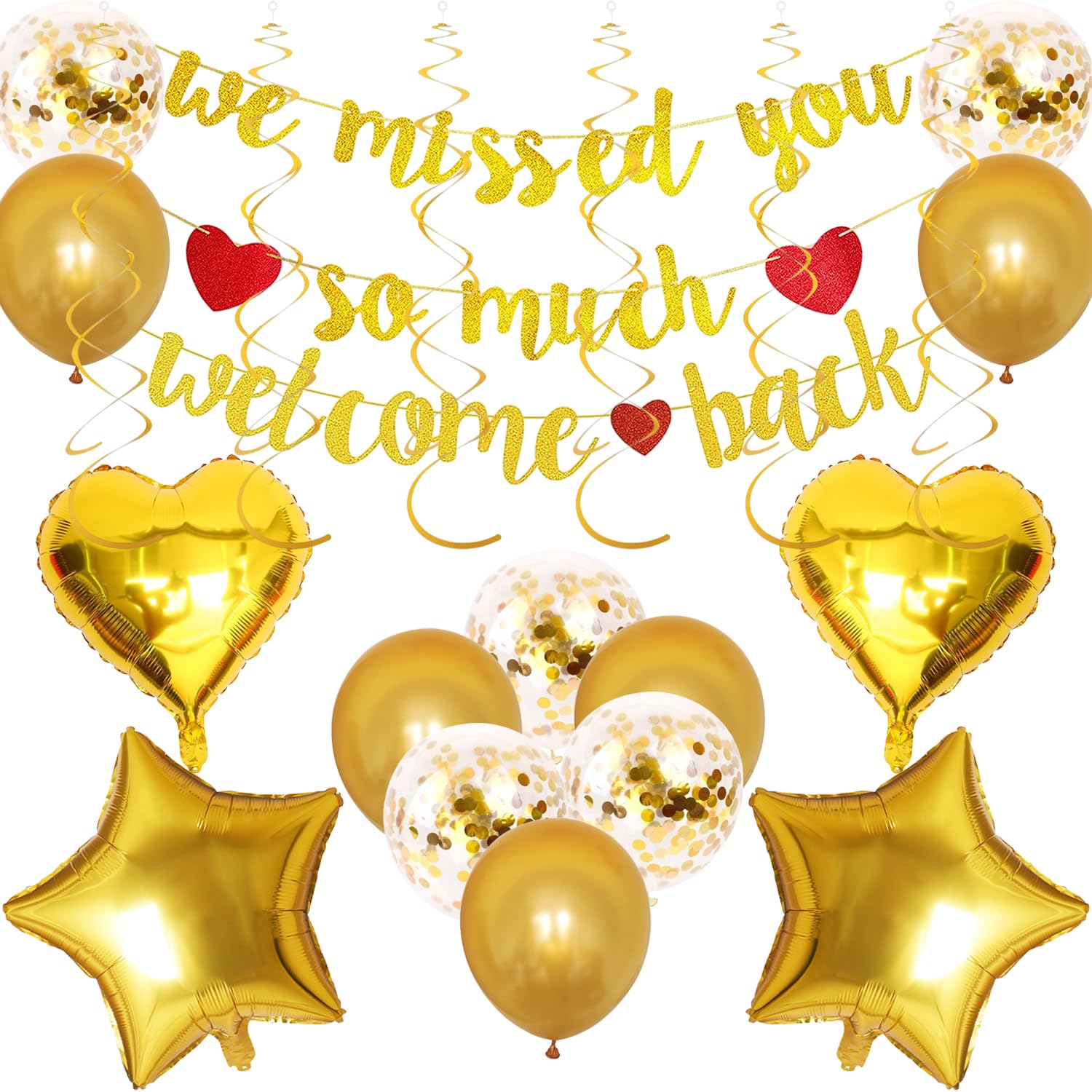 22Pcs Welcome Home Decorations Set Gold Decor for Going Homes First Day