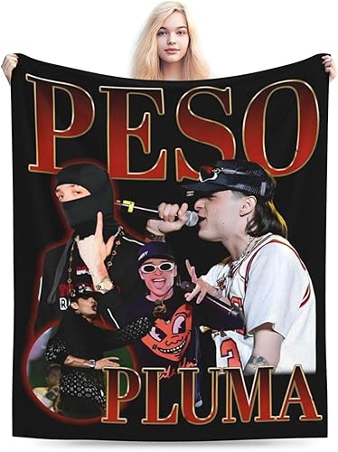 Peso Rapper Pluma Singer - Manta de franela divertida, manta de aire acondicionado cálida para todas las estaciones, manta gráfica de cama de 40 x
