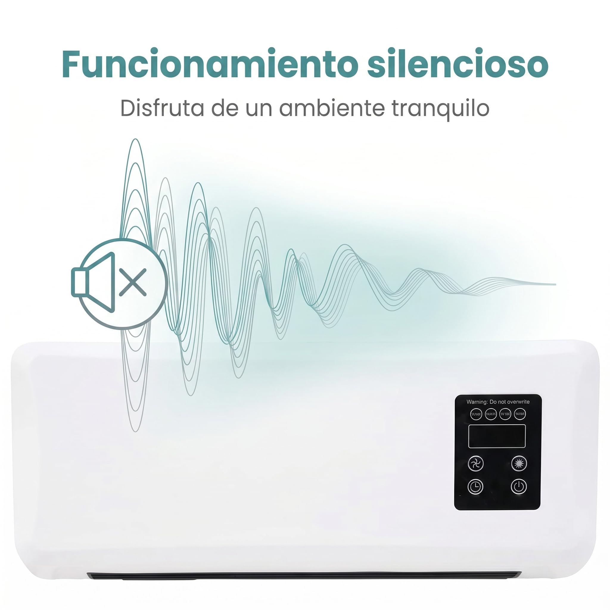 Acondicionador de Aire de Pared, 42x18x12cm, Ventilador Dual de Enfriamiento y Calefacción, Funcionamiento Silencioso, Diseño Ahorro de Espacio para Dormitorio Baño (Estándar UK Blanco)