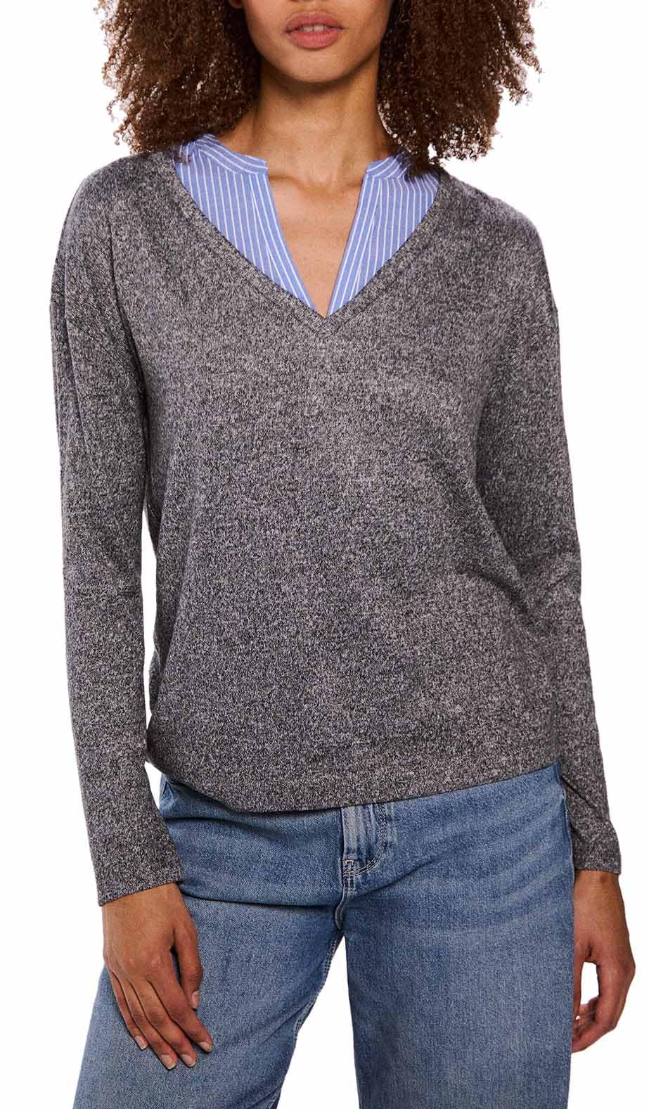 SPRINGFIELD Women's 1t.b.perchado Cuello Mao Undershirt, Standard Grey, XS