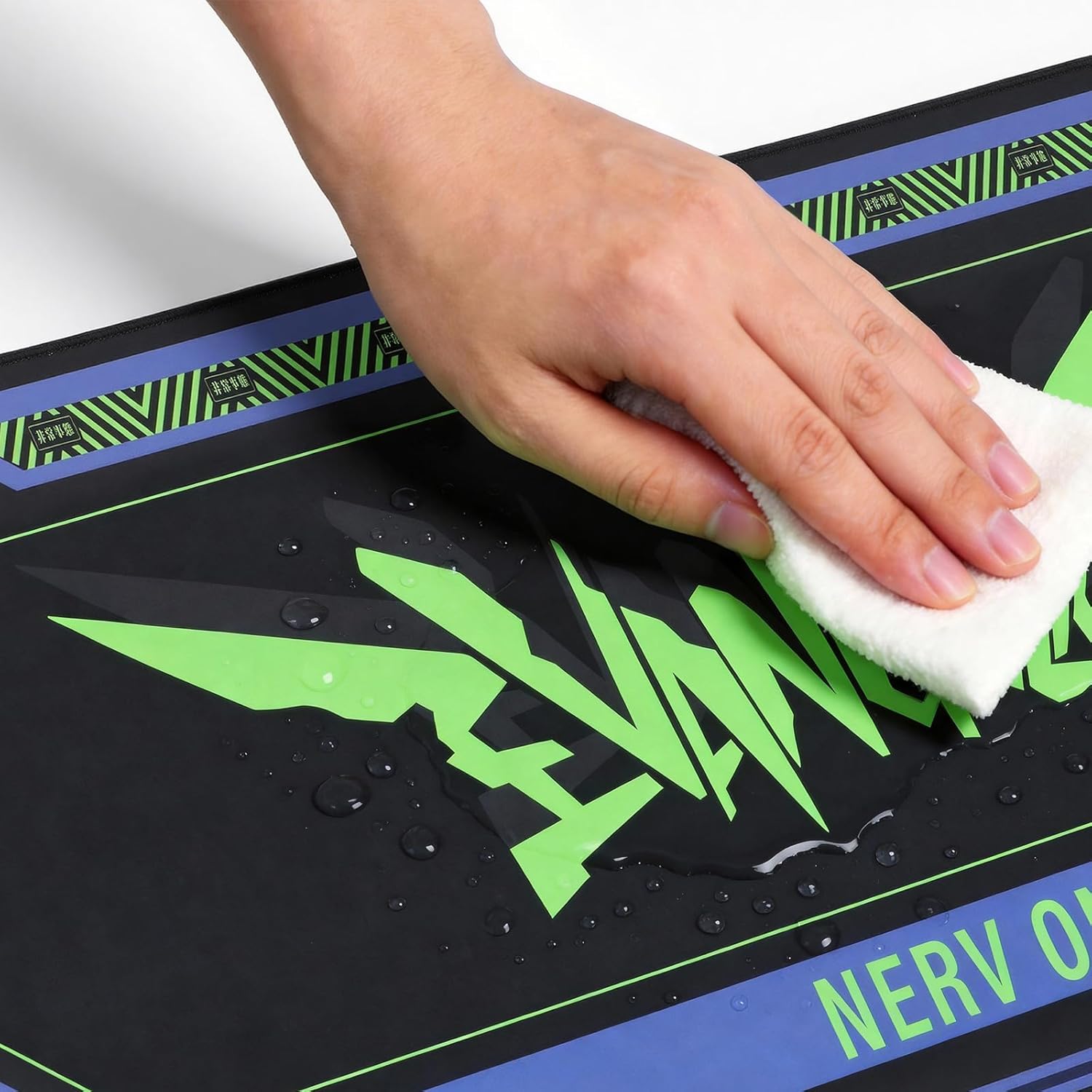 Mouse pad - Inspired by NERV & Evangelion Sci-Fi Aesthetic, Large 35.4"x15.7", Anime-Themed Gaming Desk Mat