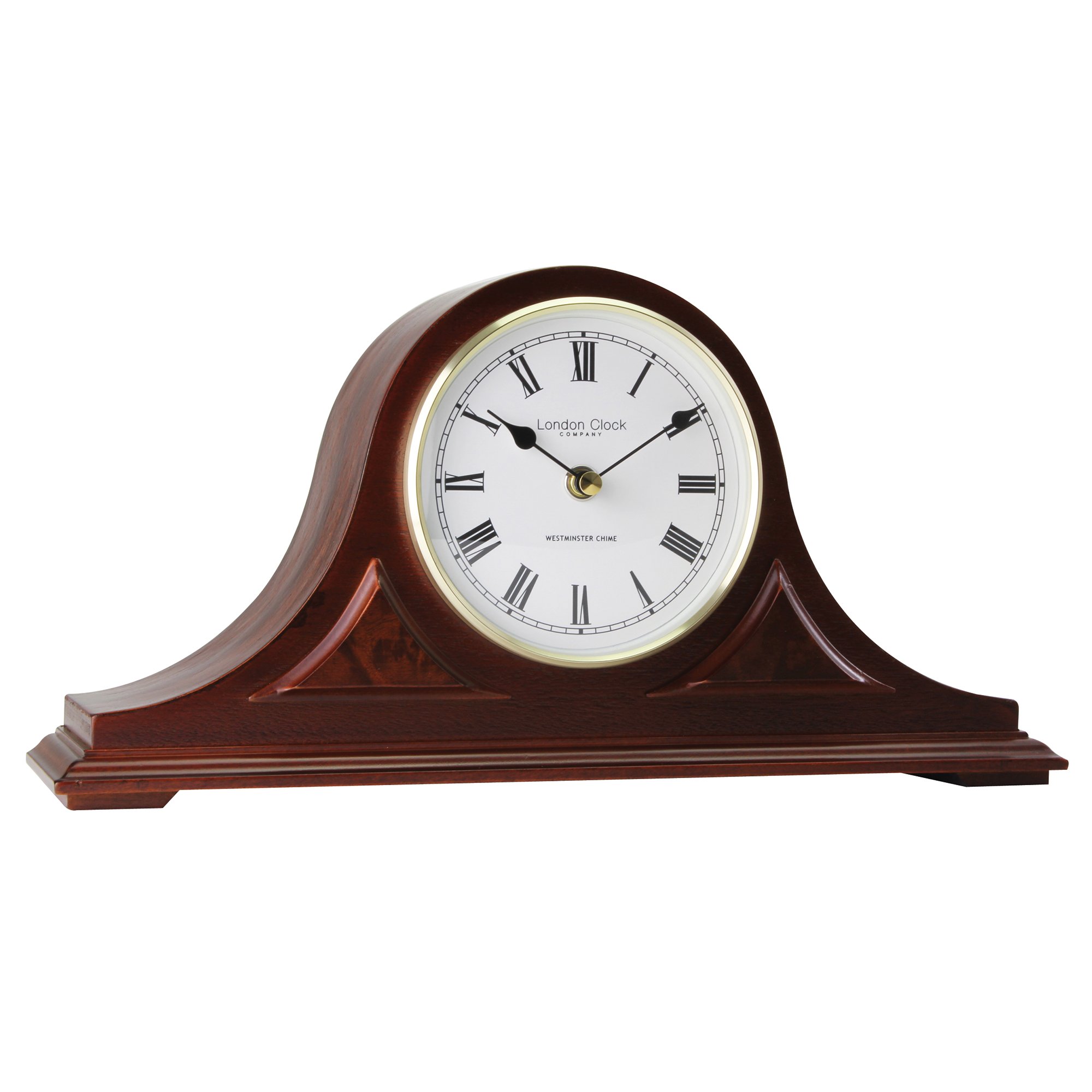 Napoleon Mantel Clock, Mahogany, 17.5 x 33.5 x 9cm