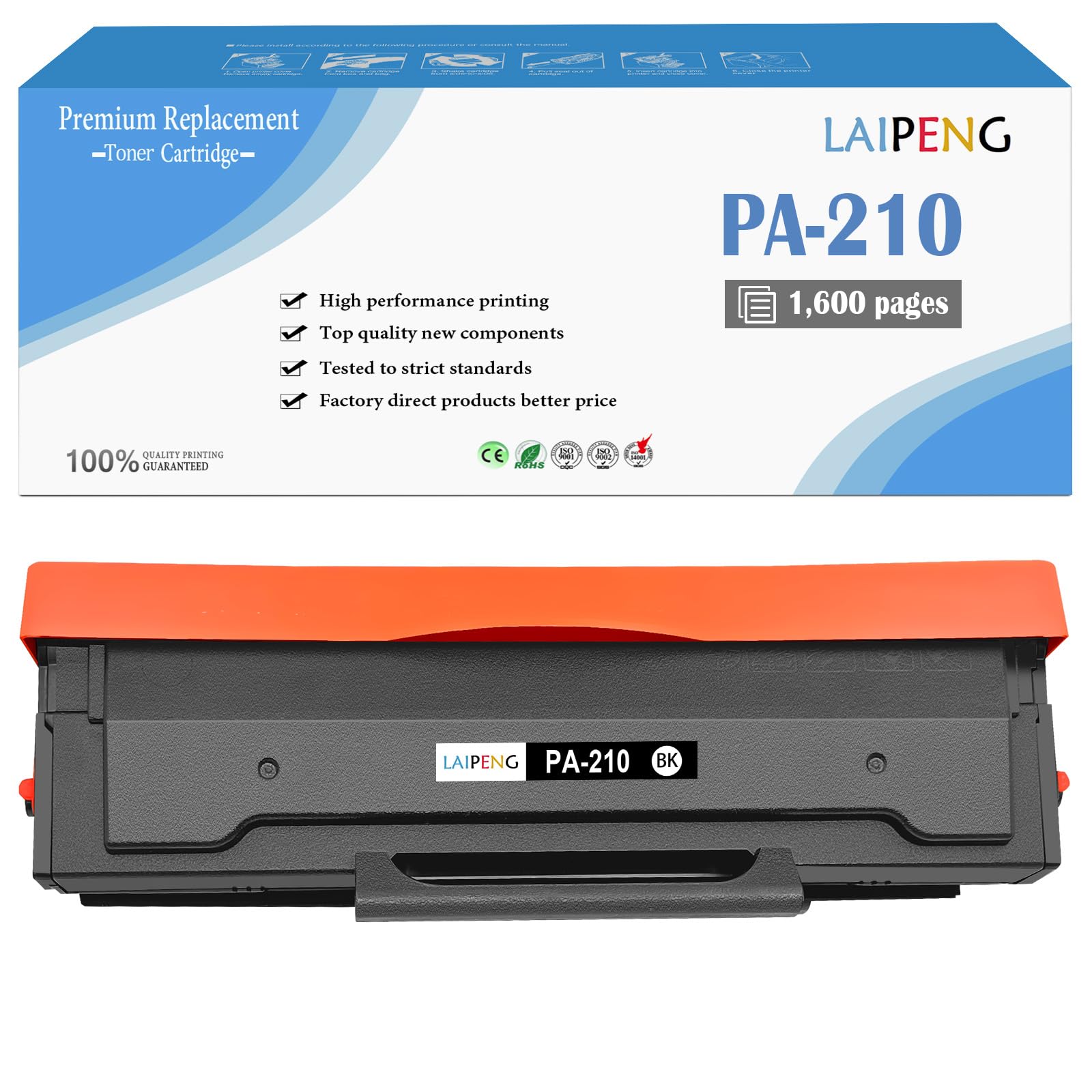 LAIPENG PA-210 PA210 Tonerkartusche Compatible für Pantum P2502W P2500W | 1600 Seiten Compatible PA210 E Tonerpatron für Pantum M6500W M6500NW M6508NW M6550NW M6558NW M6800FDW M6808FDW