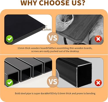 C Shaped End Table, C Table for Sofa, Small Sofa Table with Metal Frame for Living Room, Bedroom, Sandalwood Black