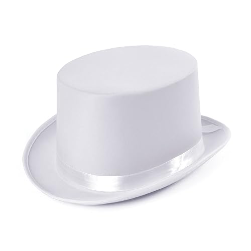 Bristol Novelty BH477 Sombrero de copa blanco satinado, Color (BH477) Halloween