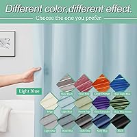 Vista 2 de Mrs Awesome - Forro ligero para cortina de ducha azul claro con 3 imanes, cortina de ducha premium de plástico flexible y resistente de 72 x 72