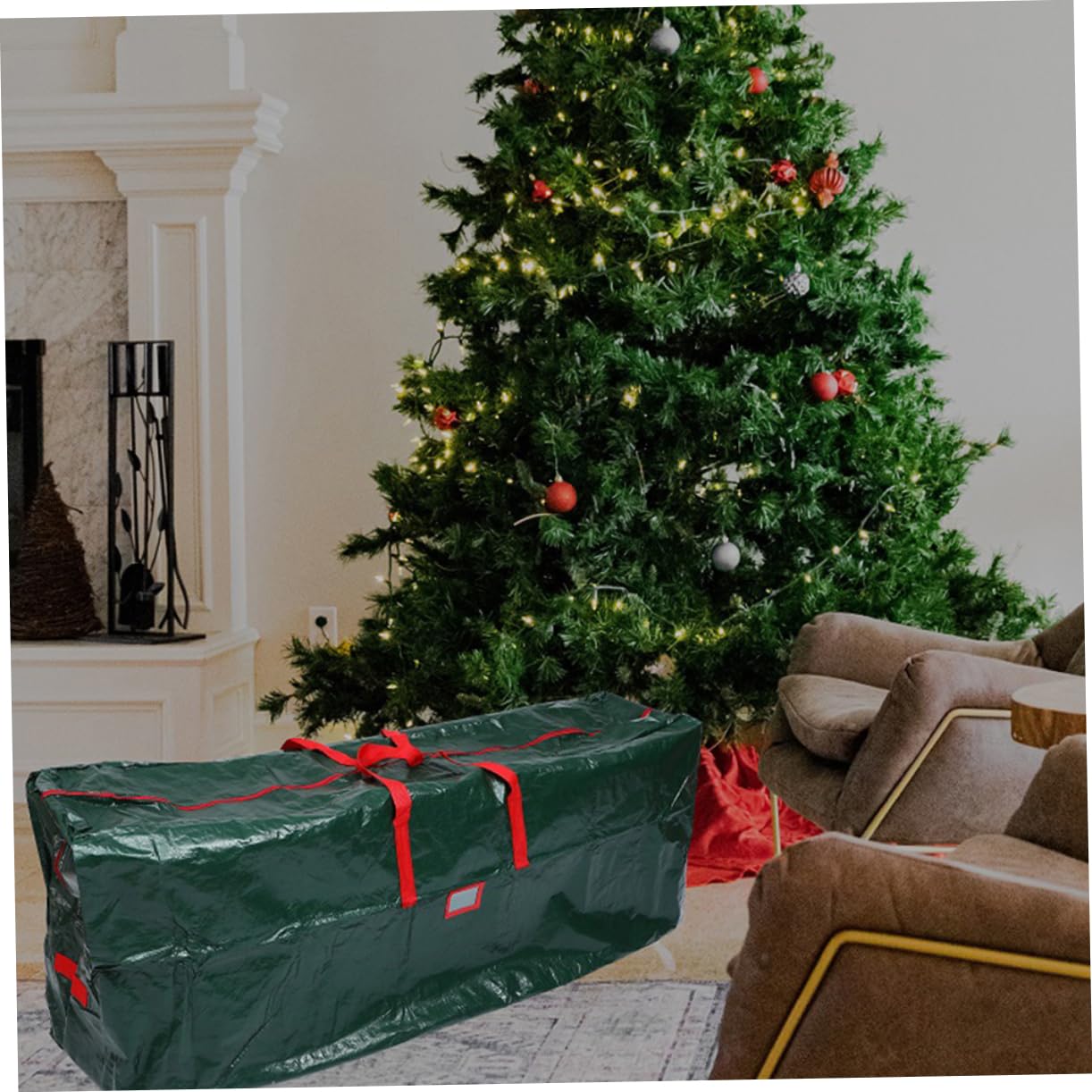 Bolsa Para Árbol De Navidad Con Cremallera y Asas De Transporte Bolsa Para Regalos De Fiesta Para Guardar Árbol De Navidad Exterior