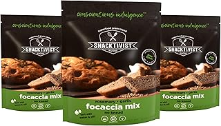 Snacktivist Foods - Gluten-Free Rosemary Garlic Focaccia Bread Baking Mix - Vegan, Egg-Free, Dairy-Free, Non-GMO - 12 Ounc...