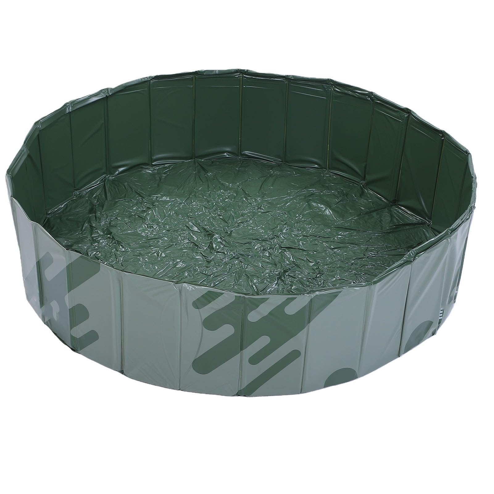 Piscina Pieghevole, Piscina All'aperto in Plastica Non Gonfiabile per Cortile, Vasca da Bagno Portatile Pieghevole per Animali Domestici per Cani, (Avventura nella Natura Selvaggia Verde)