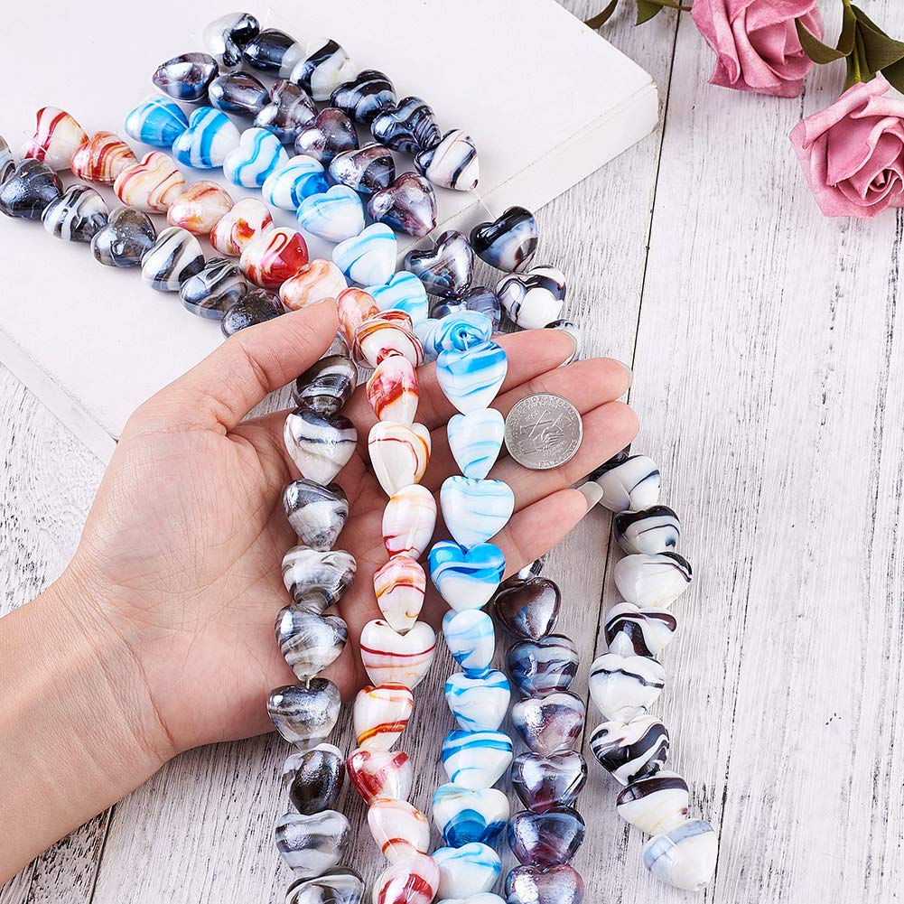 Amazon | Beadthoven 約100個入り 20x20mm 混合色 ハート 手作り