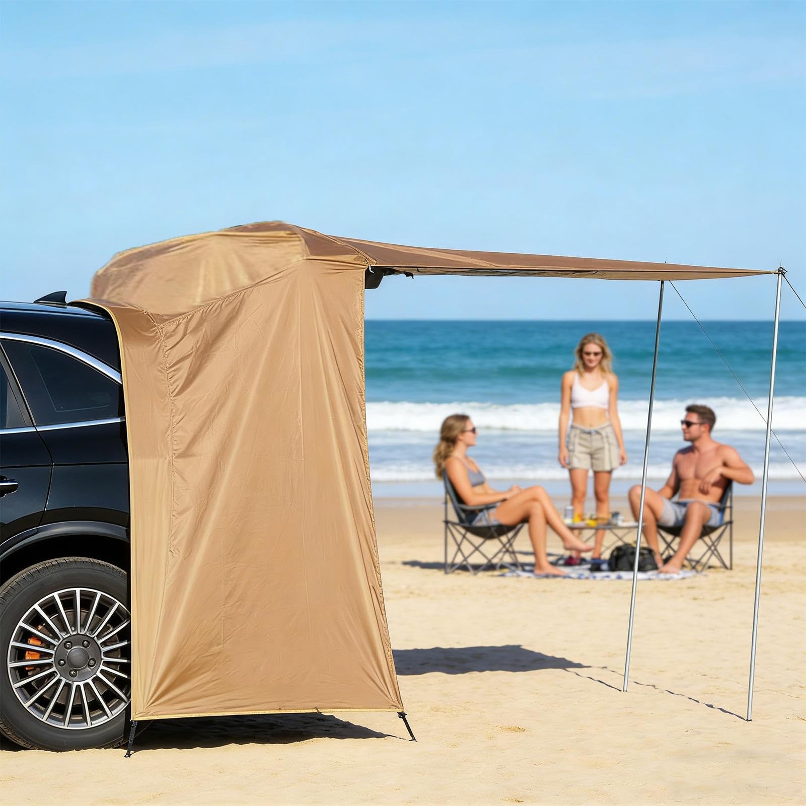 Tenda auto da campeggio | Traspirante Regolabile Impermeabile Resistente Ai Raggi UV | Tenda Portatile per Auto per Campeggio | per Auto Berlina Van Avventura Spiaggia Escursionismo Picnic Viaggio