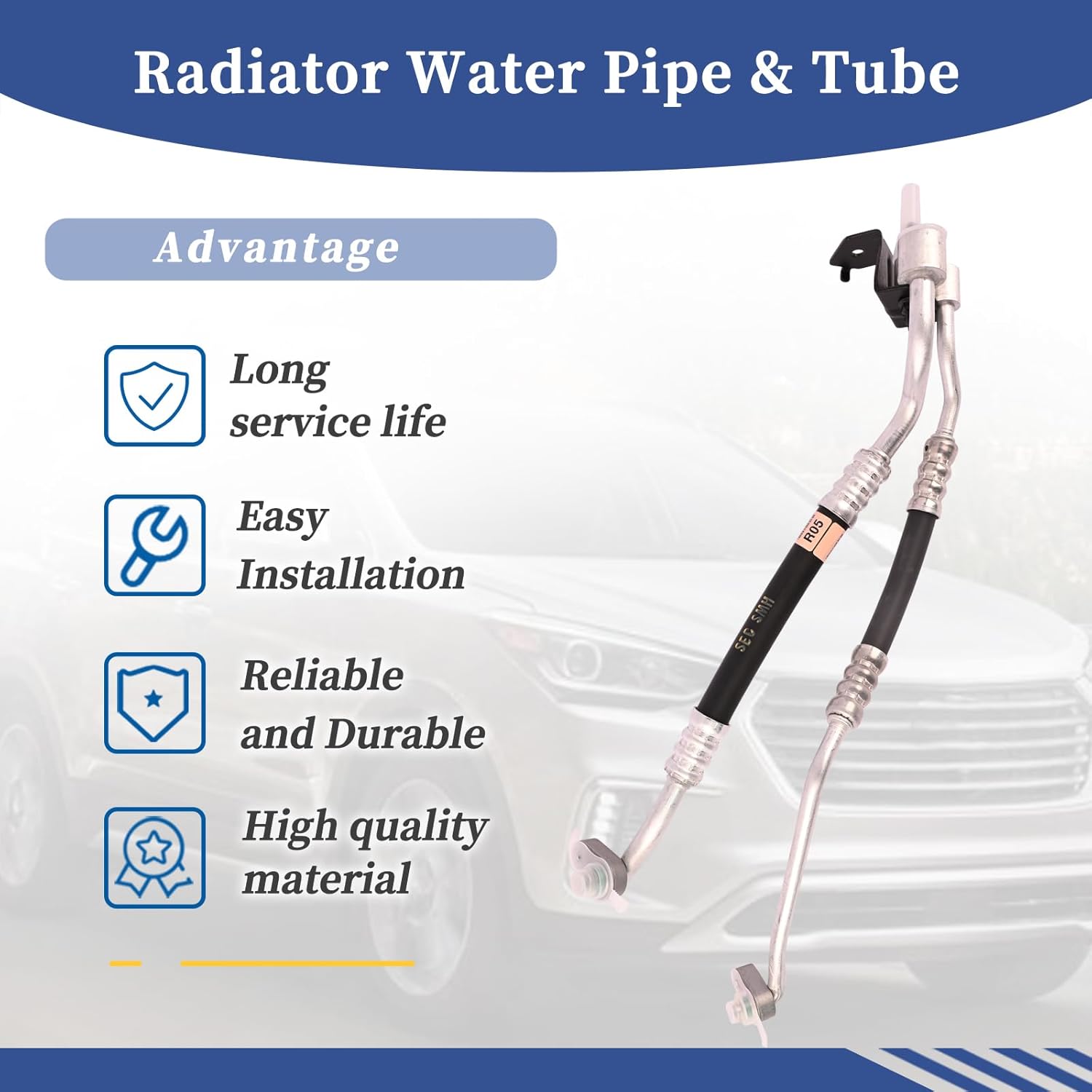 Radiator Water Pipe & Tube A/C Refrigerant Discharge Hose 97761-2W801 Compatible with Hyundai Santa Fe 2013 2014 2015 2016 2017 2018 2019 Replacement 977612W800 Air Conditioner Pipe Assembly