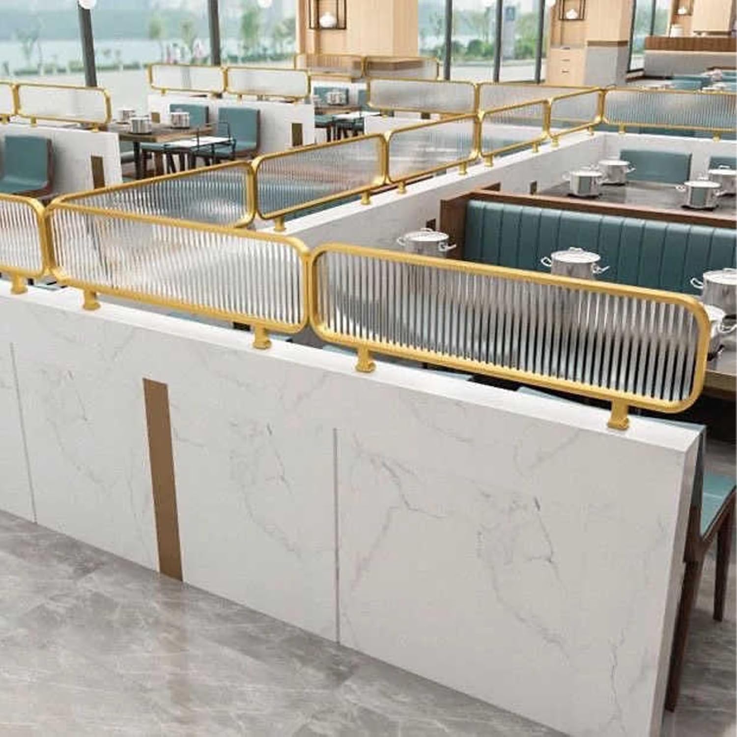 Glass Room Divider Office Partition Tempered Glass Panels Table Dividers Panels Partitions，Stylish Glass Partition – Elegant Room Divider for Dining Areas Kitchen Office Restaurant & Ho