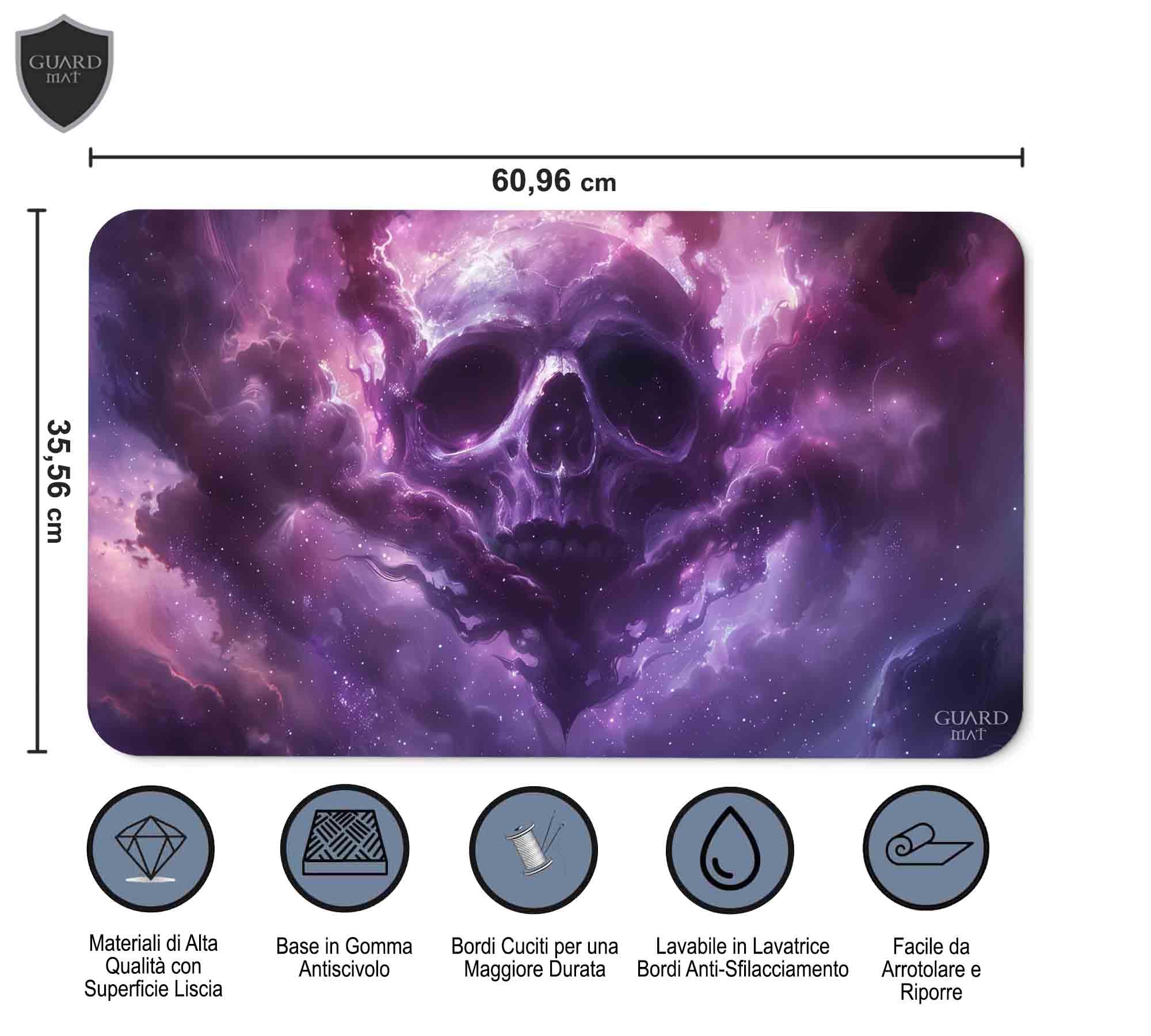 Void Swamp (Bordi Cuciti) - Tappetino per Carte Magic - Tappeto per Gioco - Playmat Compatibile con MTG, Signore degli Anelli, TCG, Gioco di Carte