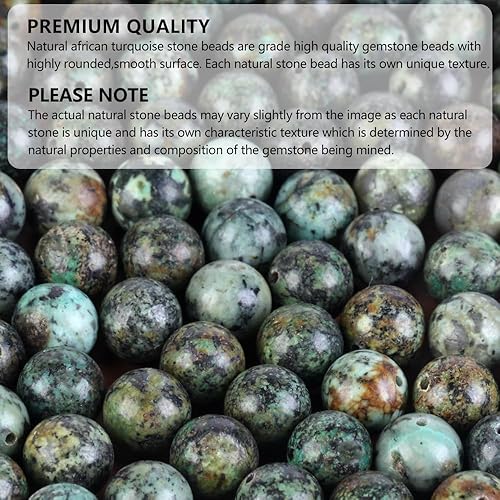 Miniatura 2 de AsVrai U 100 piezas de piedras preciosas de lava volcánica negra natural de 0.39 pulgadas (0.394in), espaciadoras sueltas redondas para hacer joyas,
